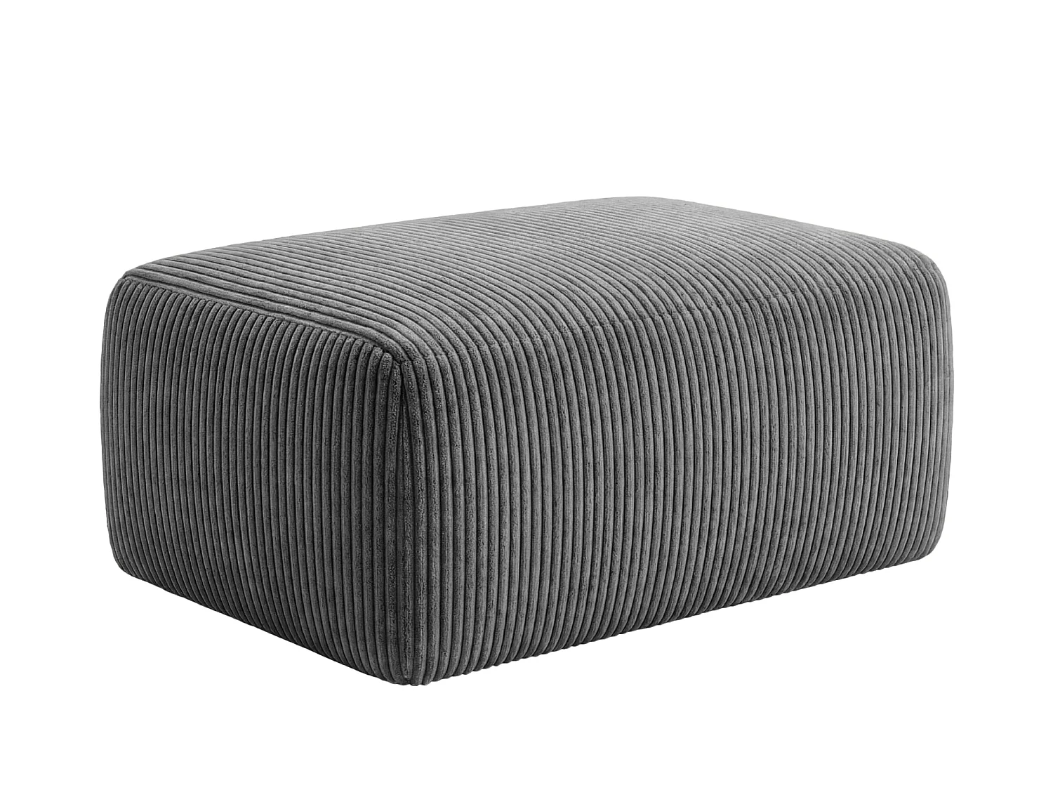 OLYMPE - Kleine poef in ribfluweel Donkergrijs 100x68x42 cm