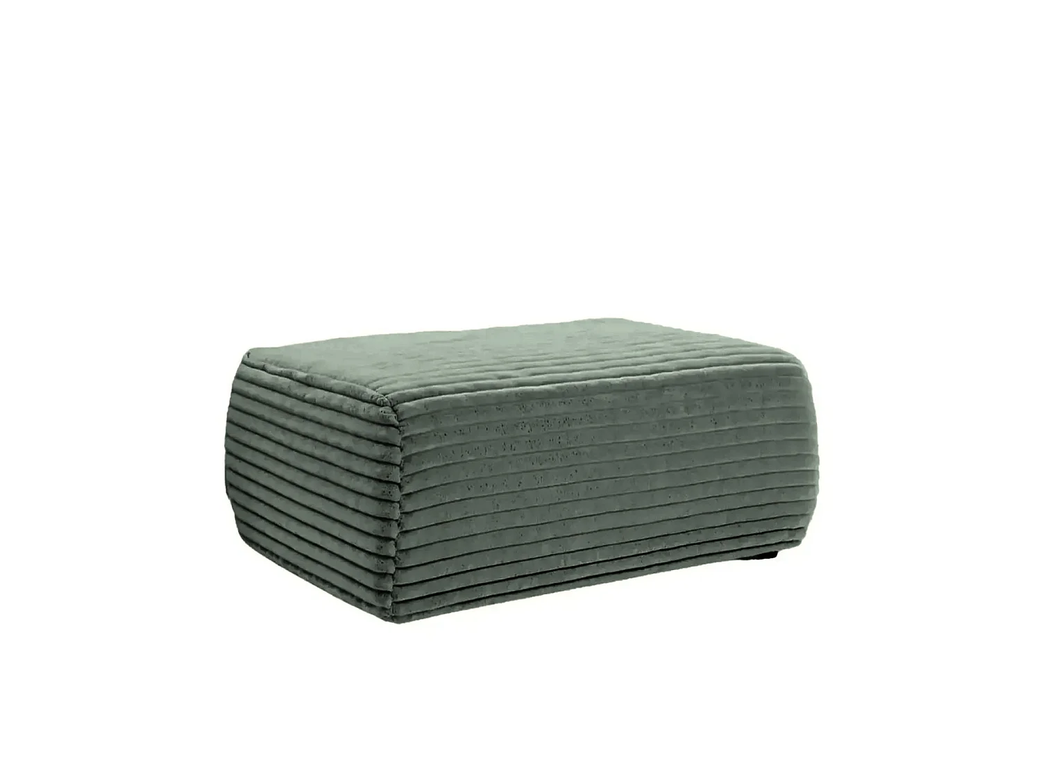 OLYMPE - Olijfgroene corduroy poef 100x68x42 cm