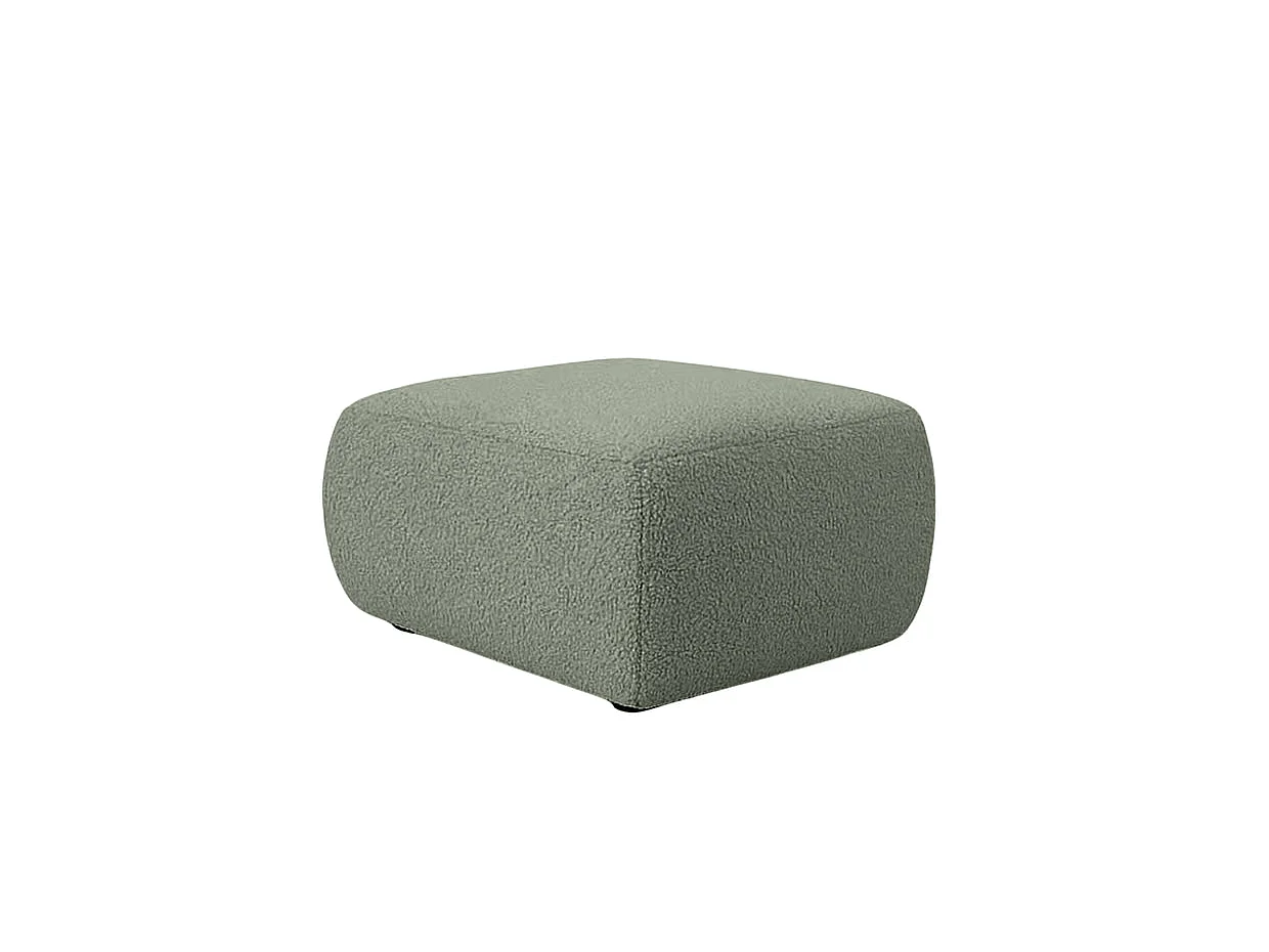 ARIEL - Bouclette stoffen poef Groen 80x80x40 cm