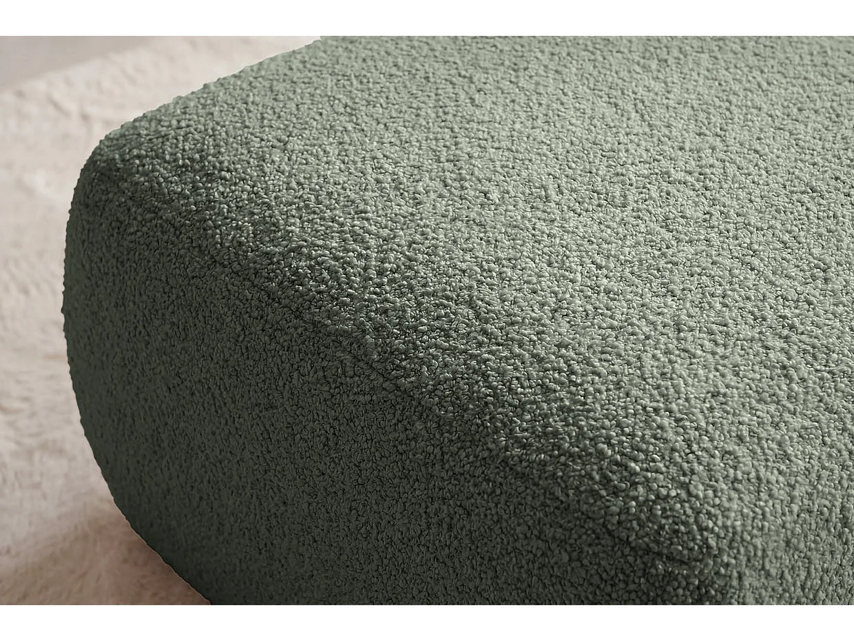 ARIEL - Bouclette stoffen poef Groen 80x80x40 cm