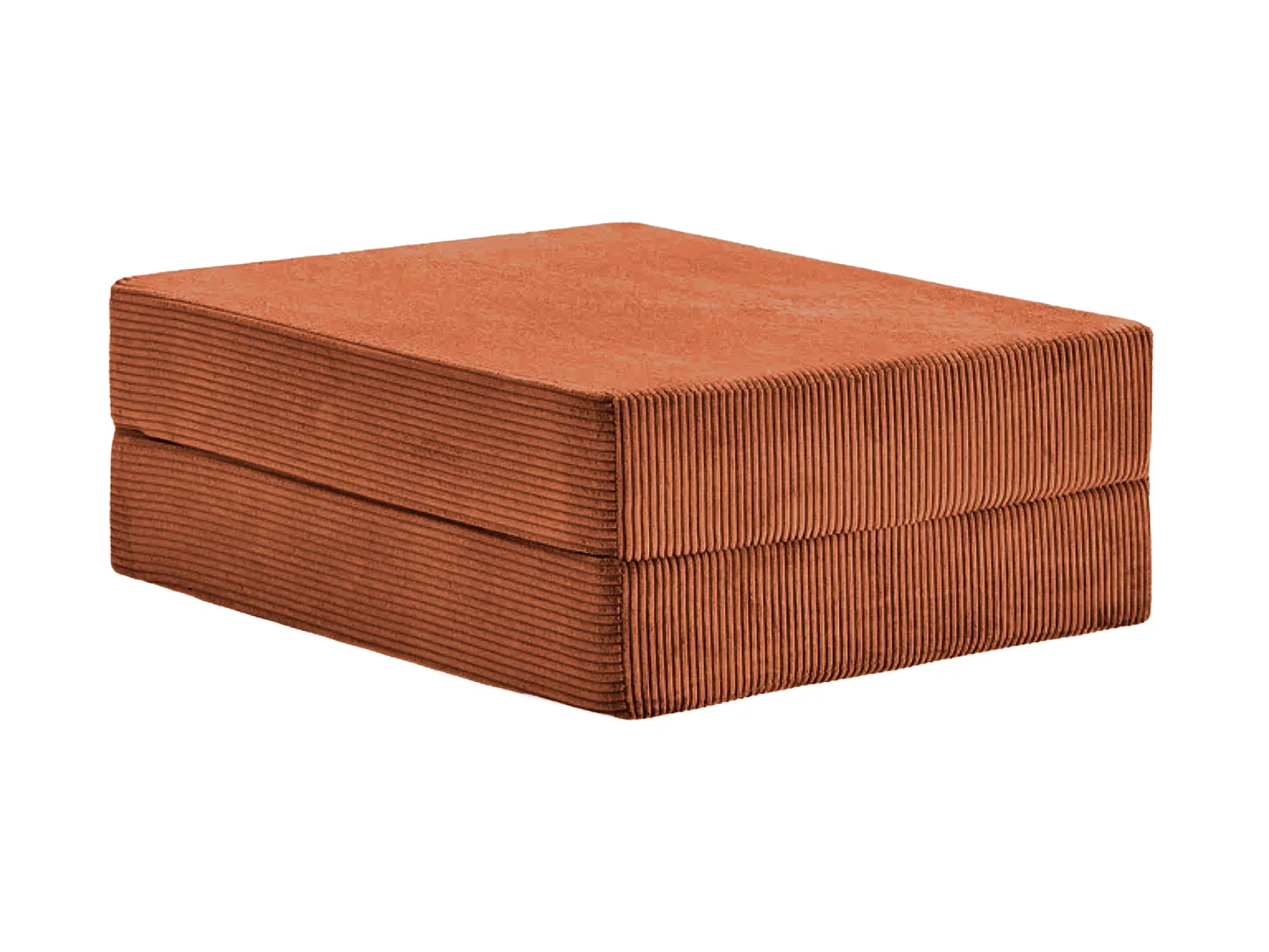 COSIMA - Pouf en petit velours côtelé Terracotta 100x80x34