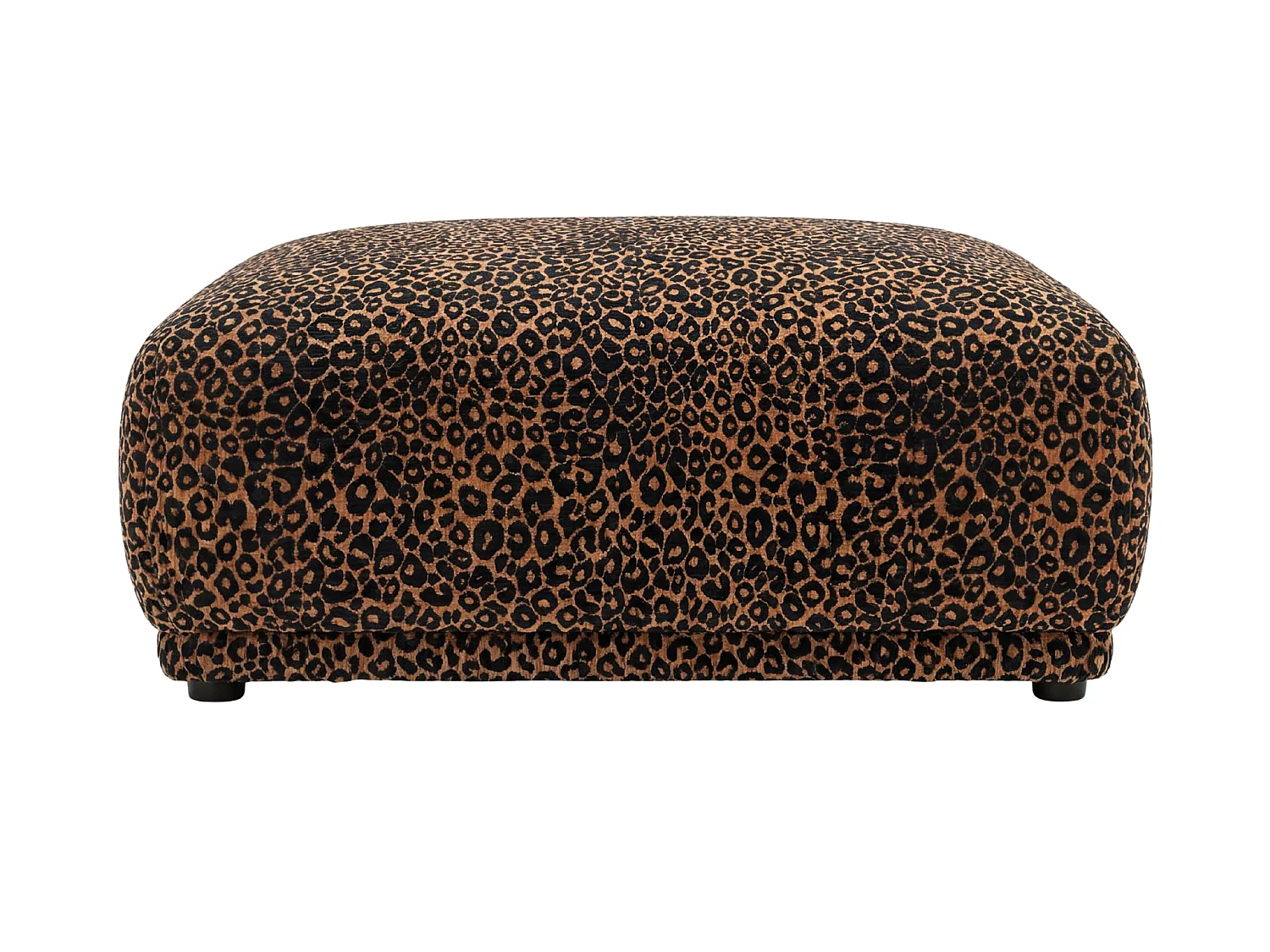 ROSALIE - Pouf en tissu imprimé animalier Terracotta 102x83x46