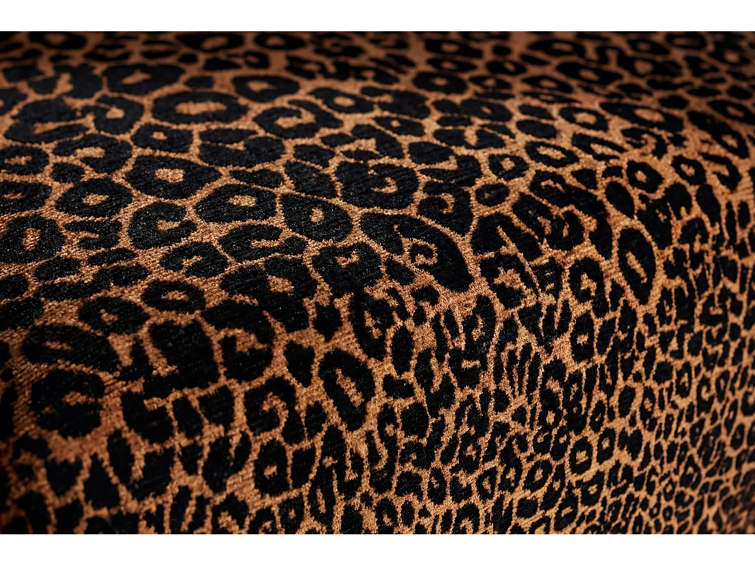 ROSALIE - Pouf en tissu imprimé animalier Terracotta 102x83x46