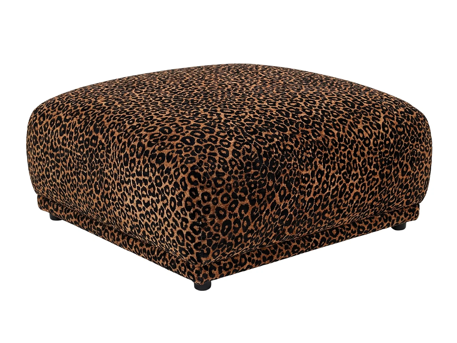 ROSALIE - Pouf en tissu imprimé animalier Terracotta 102x83x46