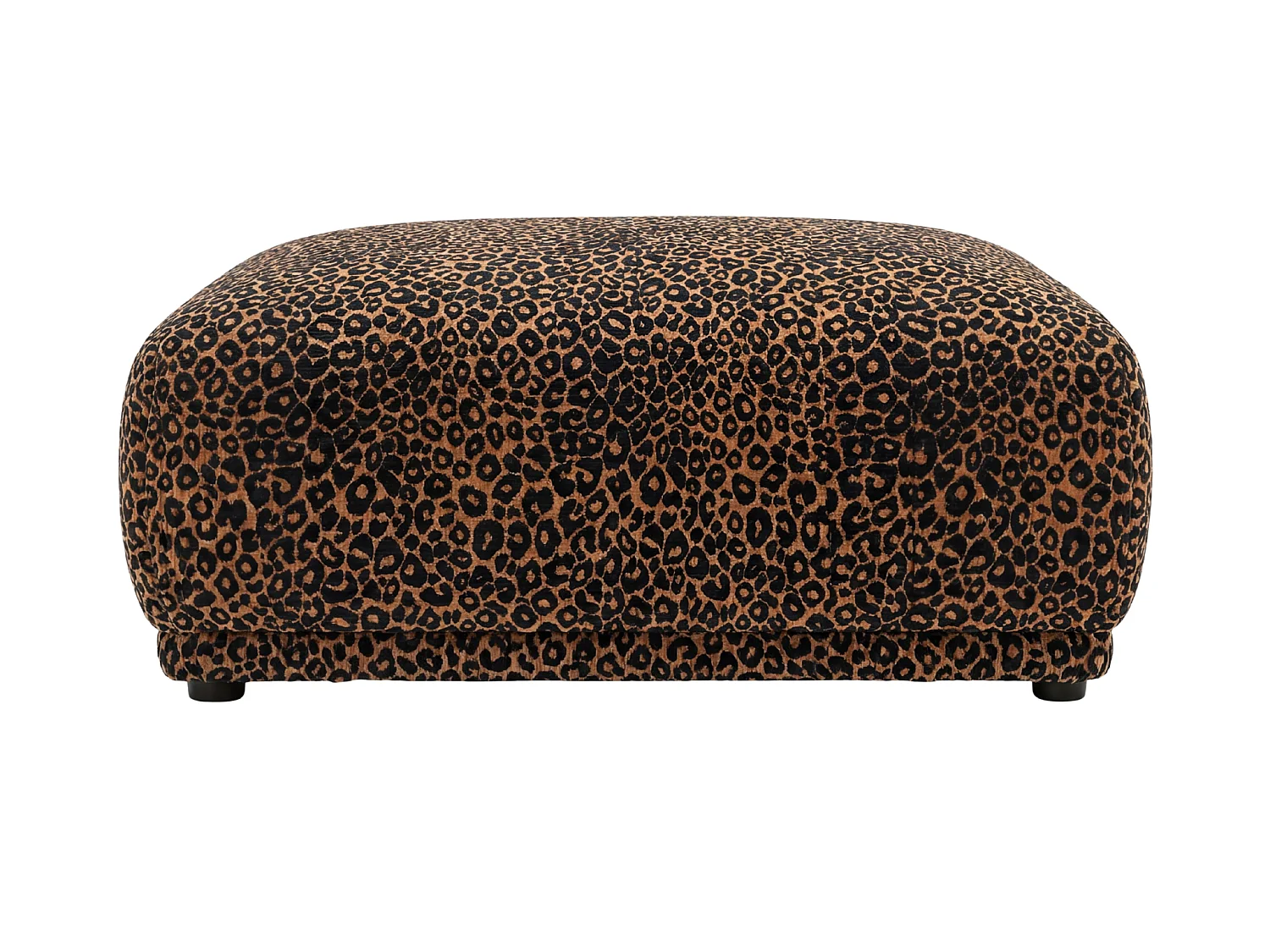 ROSALIE - Pouf en tissu imprimé animalier Terracotta 102x83x46