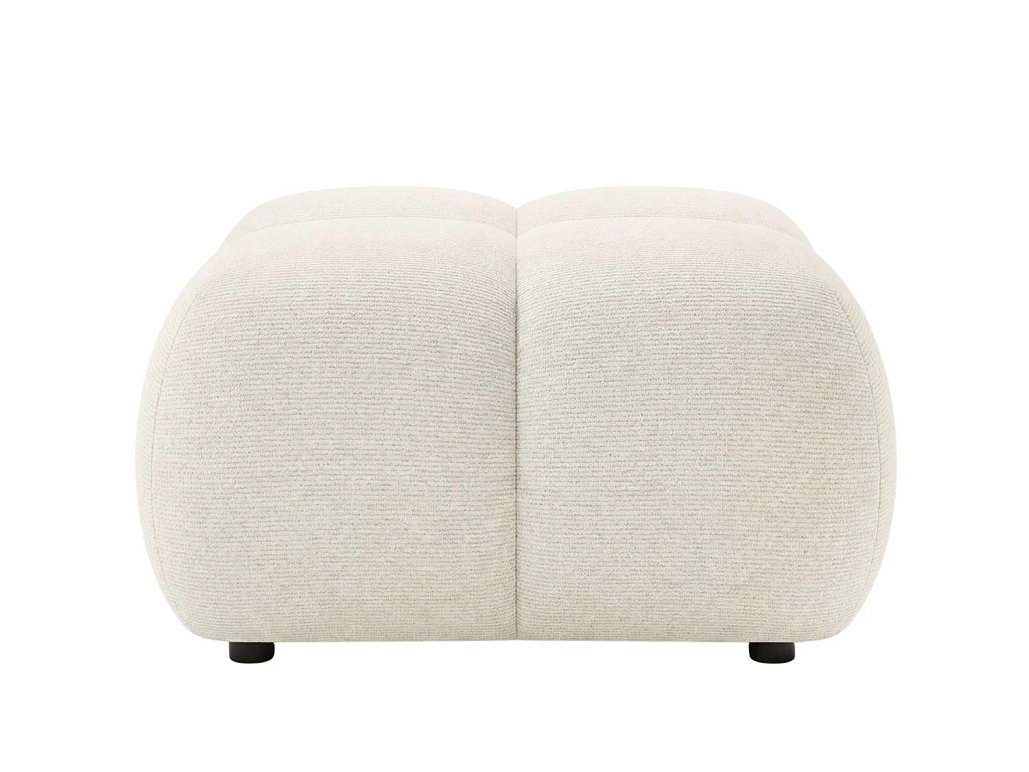 CONSTANCE - Pouf en tissu chenille Beige 72x72x43.5