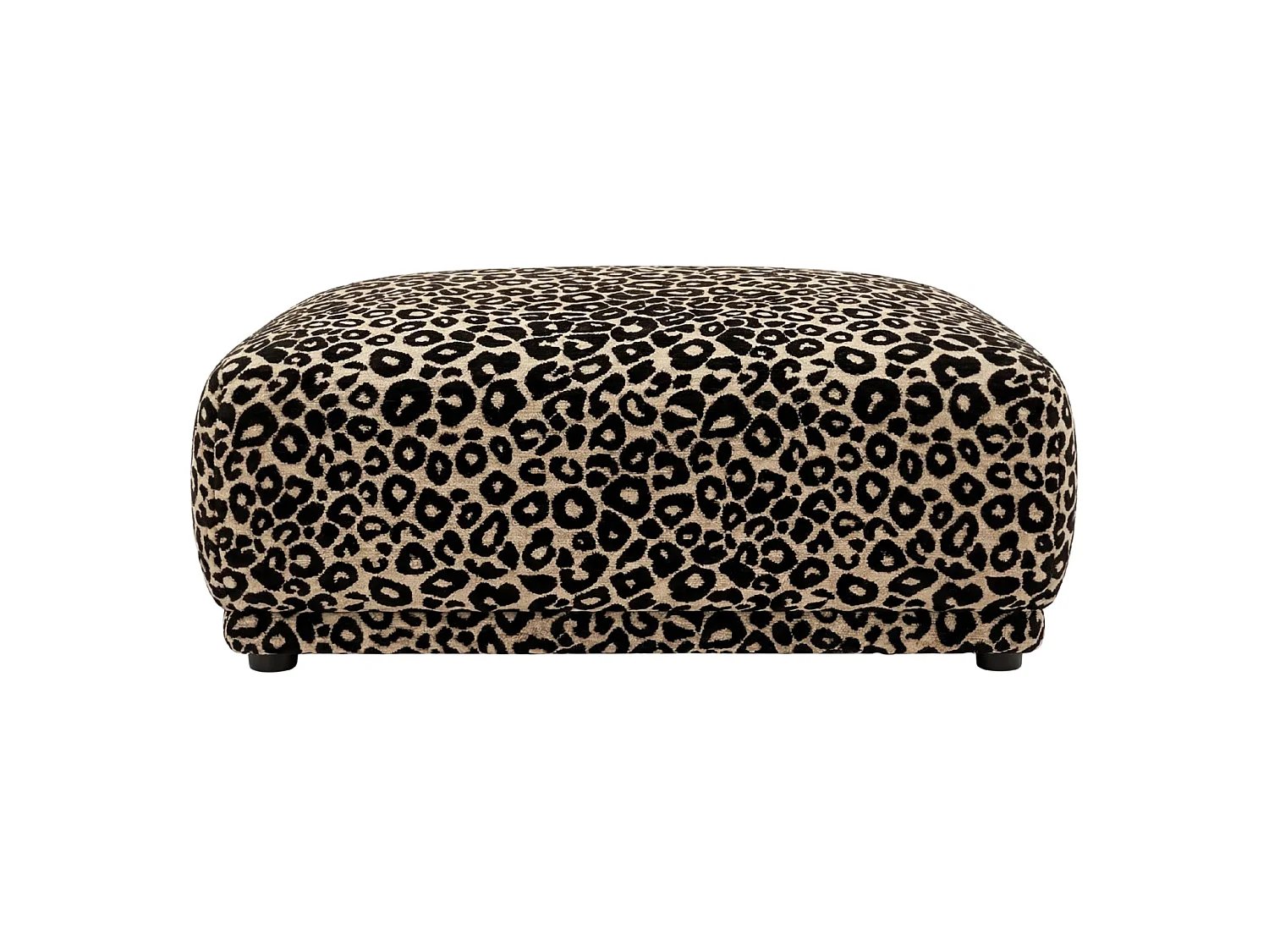 ROSALIE - Dierenprint stoffen poef Café 102x83x46 cm
