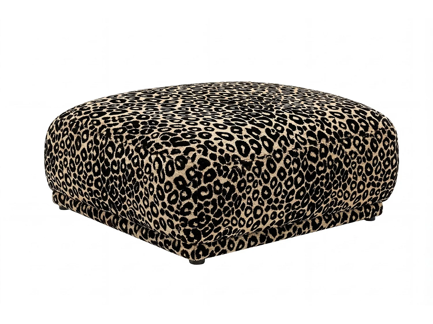 ROSALIE - Dierenprint stoffen poef Café 102x83x46 cm