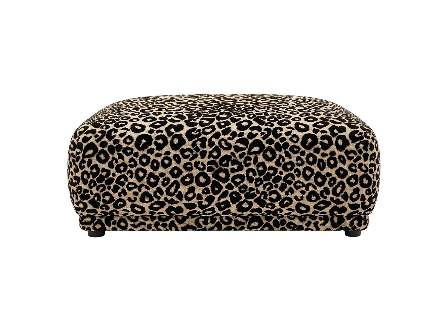 ROSALIE - Dierenprint stoffen poef Café 102x83x46 cm