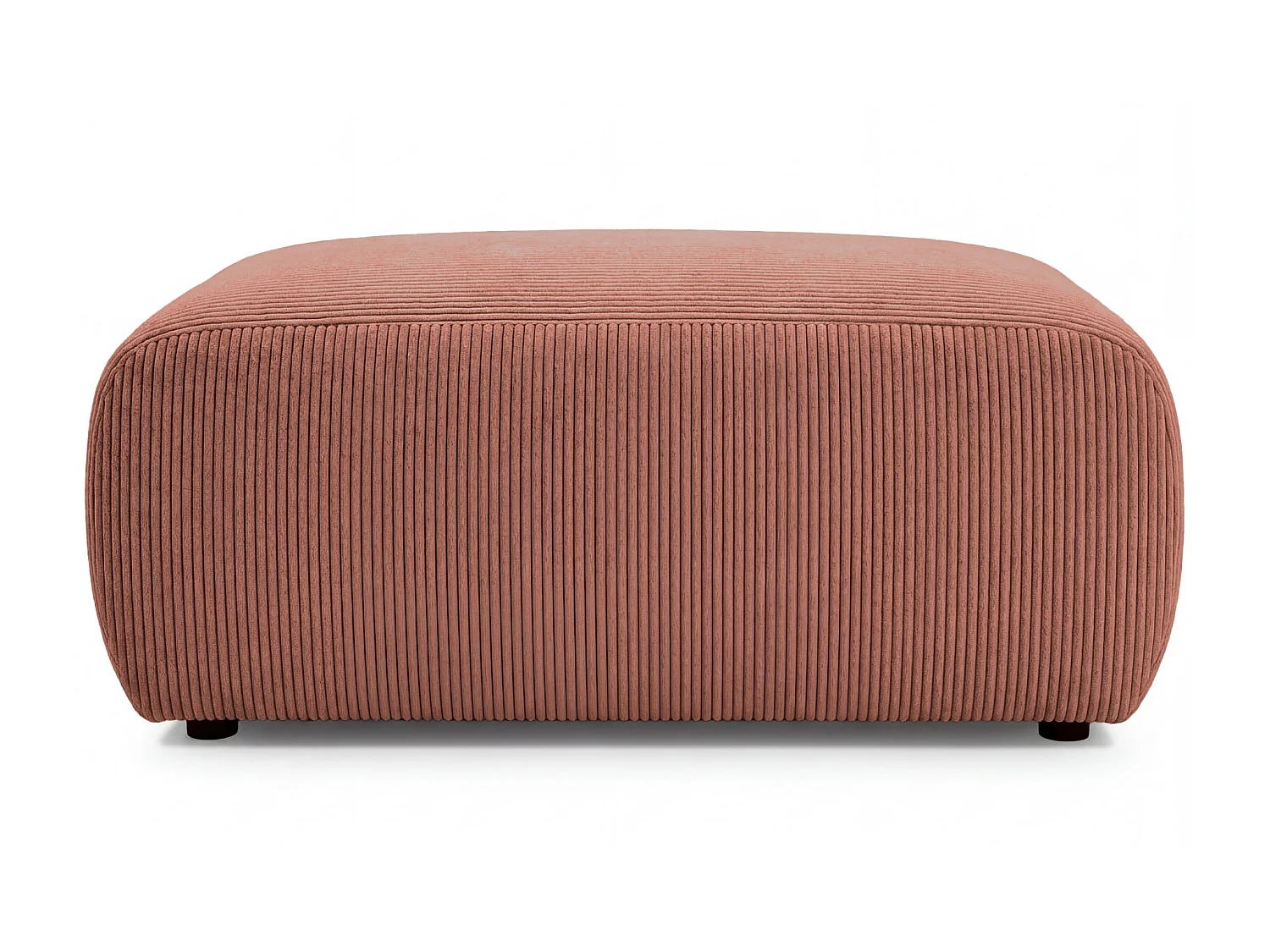 SACHA - Pouf en velours côtelé Terracotta 105x57x40