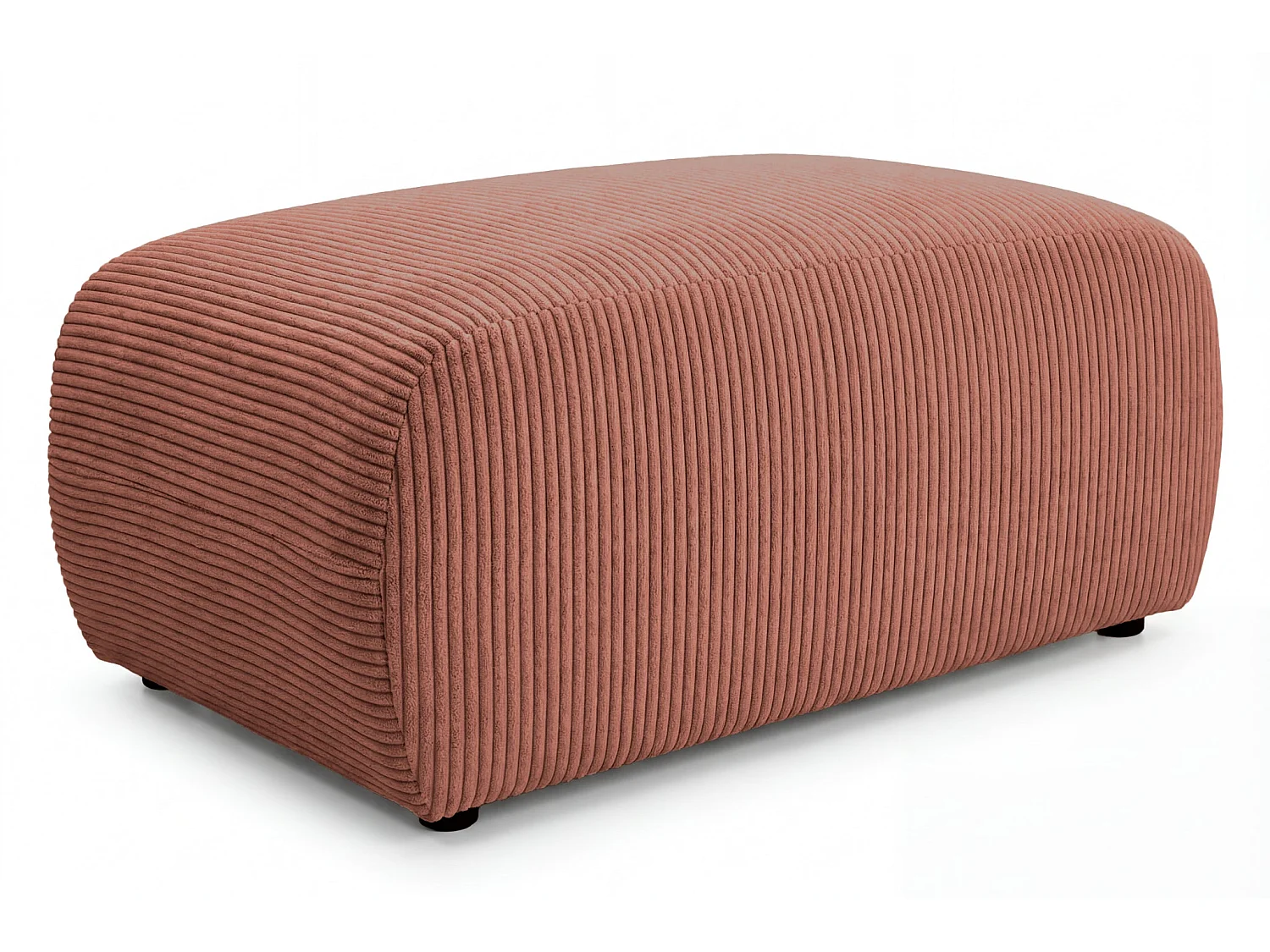 SACHA - Pouf en velours côtelé Terracotta 105x57x40