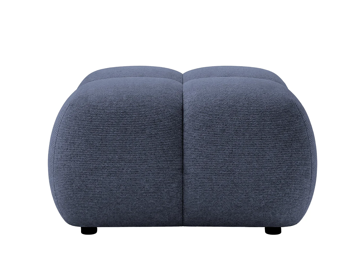 CONSTANCE - Pouf en tissu chenille Bleu foncé 72x72x43.5