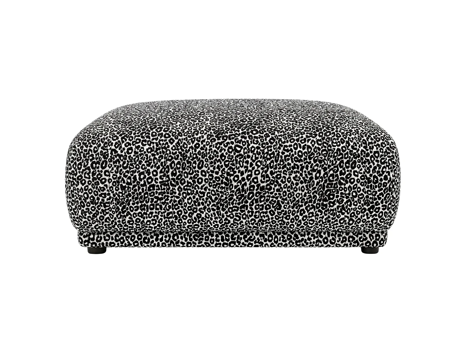 ROSALIE - Pouf en tissu imprimé animalier Blanc 102x83x46