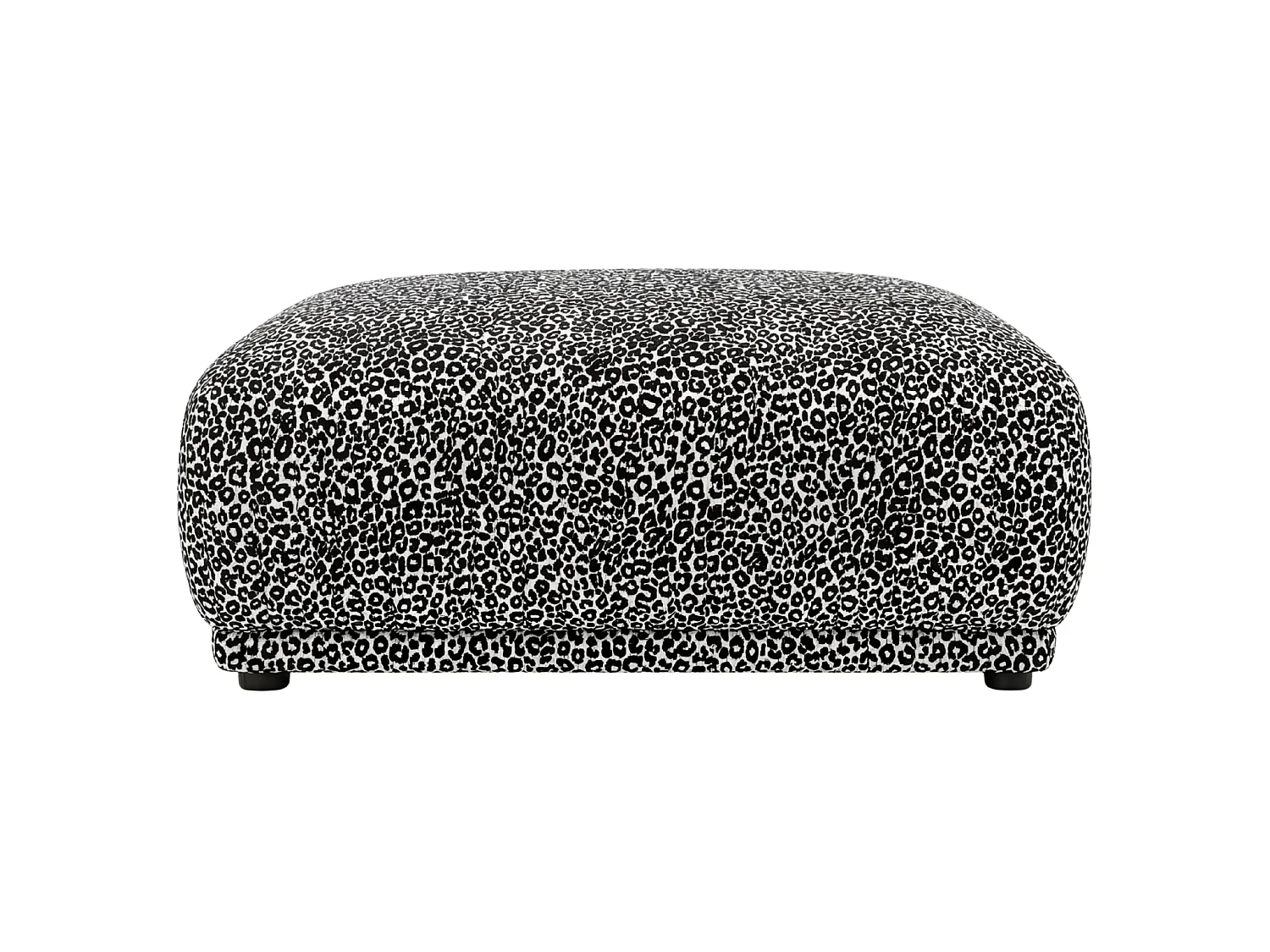 ROSALIE - Pouf en tissu imprimé animalier Blanc 102x83x46