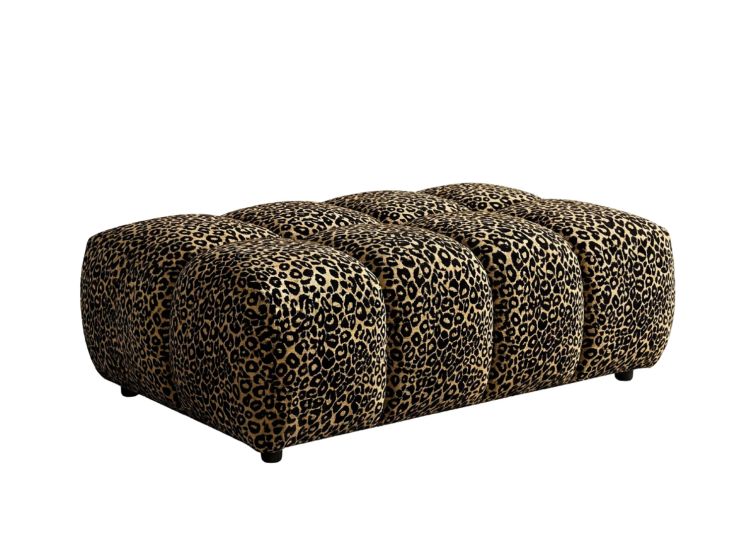 ALEXIA - Dierenprint stoffen poef Café 120x60x40 cm