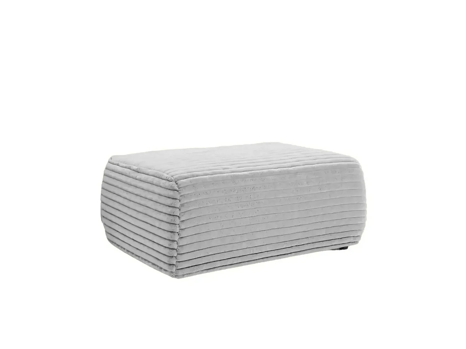 OLYMPE - Lichtgrijze corduroy poef 100x68x42 cm