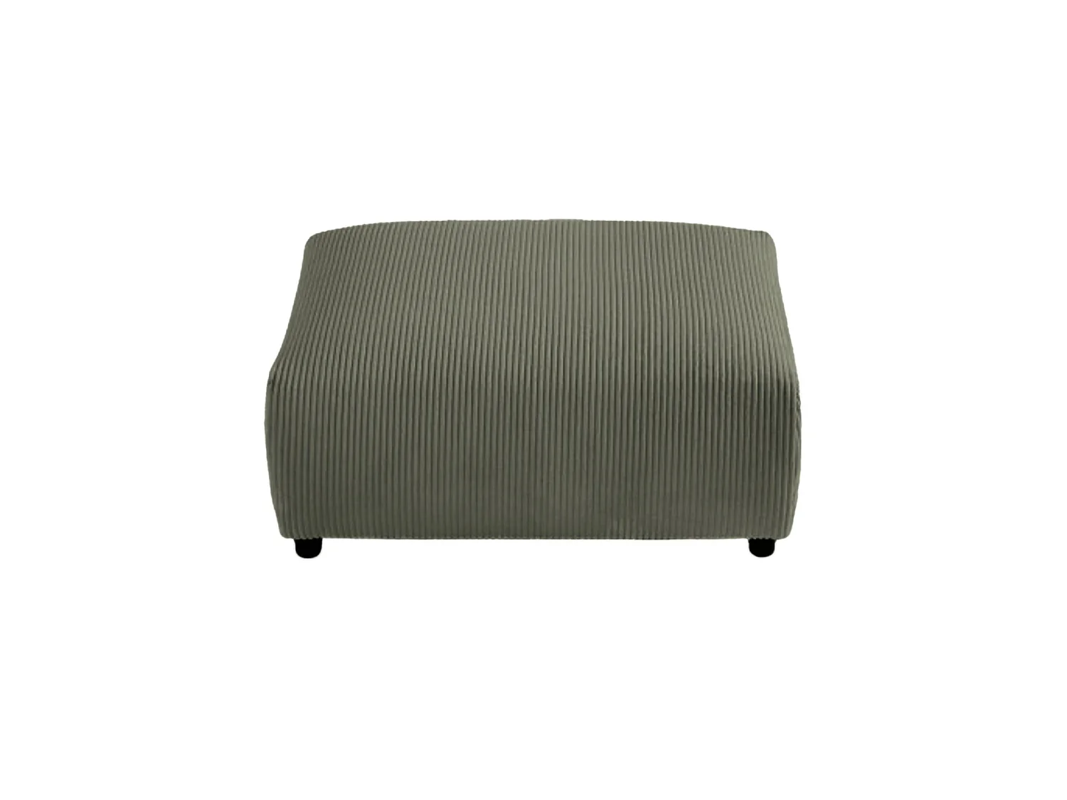 ENA - Groene ribfluwelen poef 88x88x37 cm