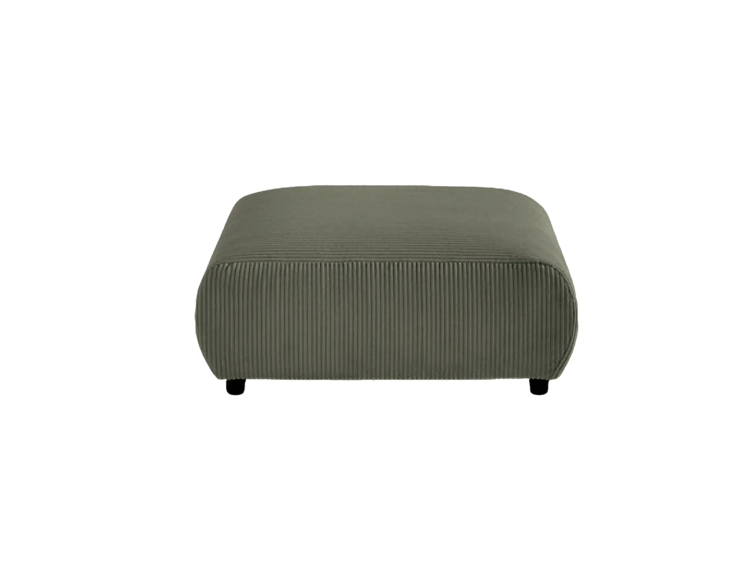 ENA - Groene ribfluwelen poef 88x88x37 cm