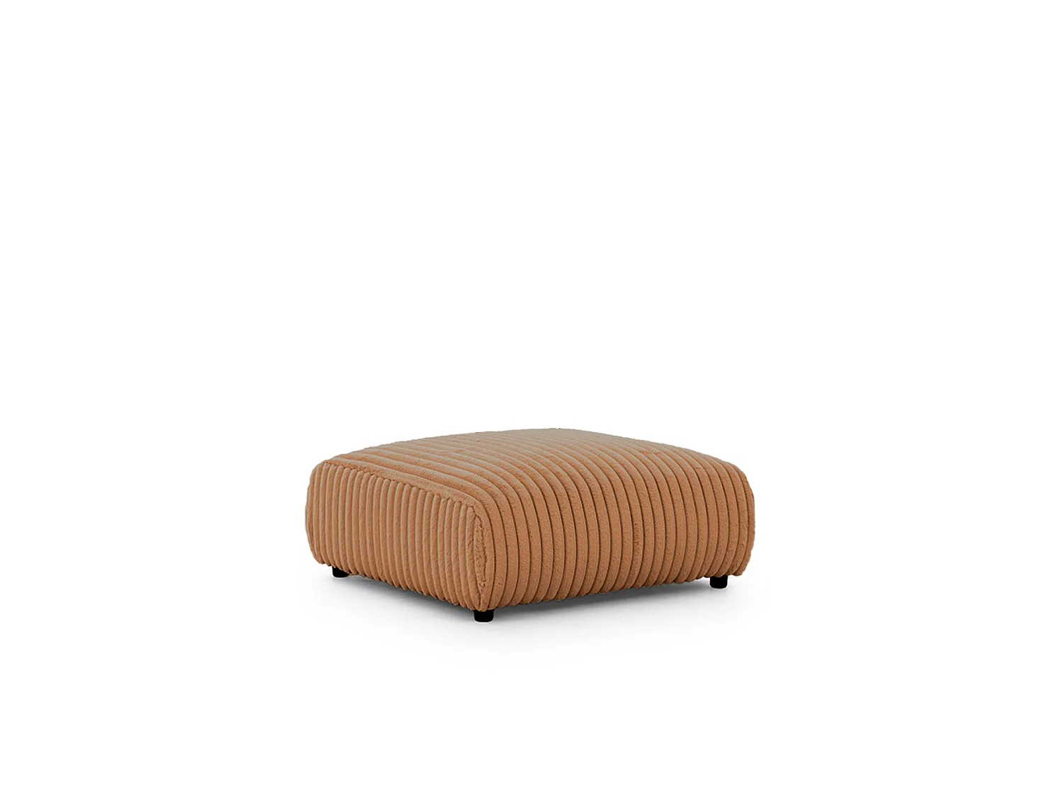CAISA - Pouf en velours côtelé Terracotta 88x88x37