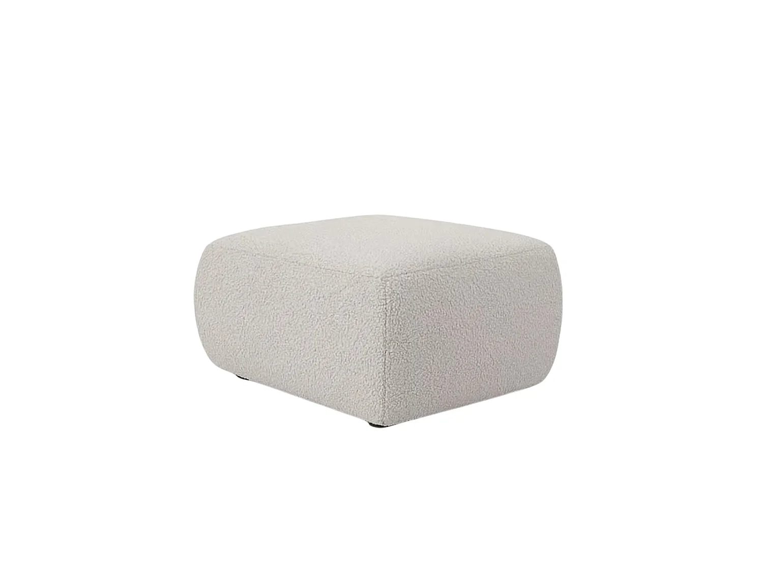 ARIEL - Pouf en tissu bouclette Gris foncé 80x80x40