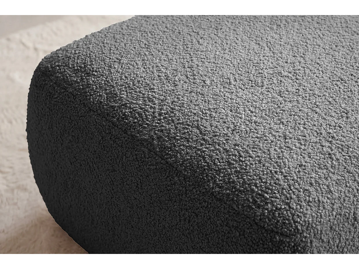 ARIEL - Pouf en tissu bouclette Gris foncé 80x80x40