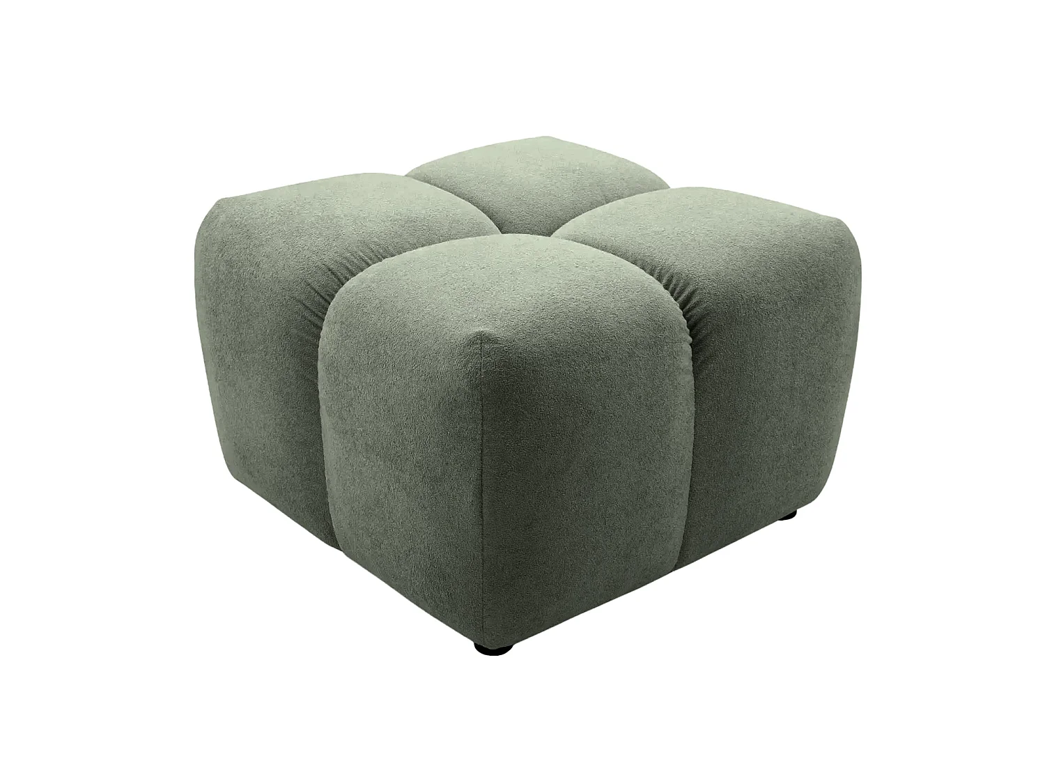 MARIA - Zachte stoffen poef Groen 71x71x44 cm