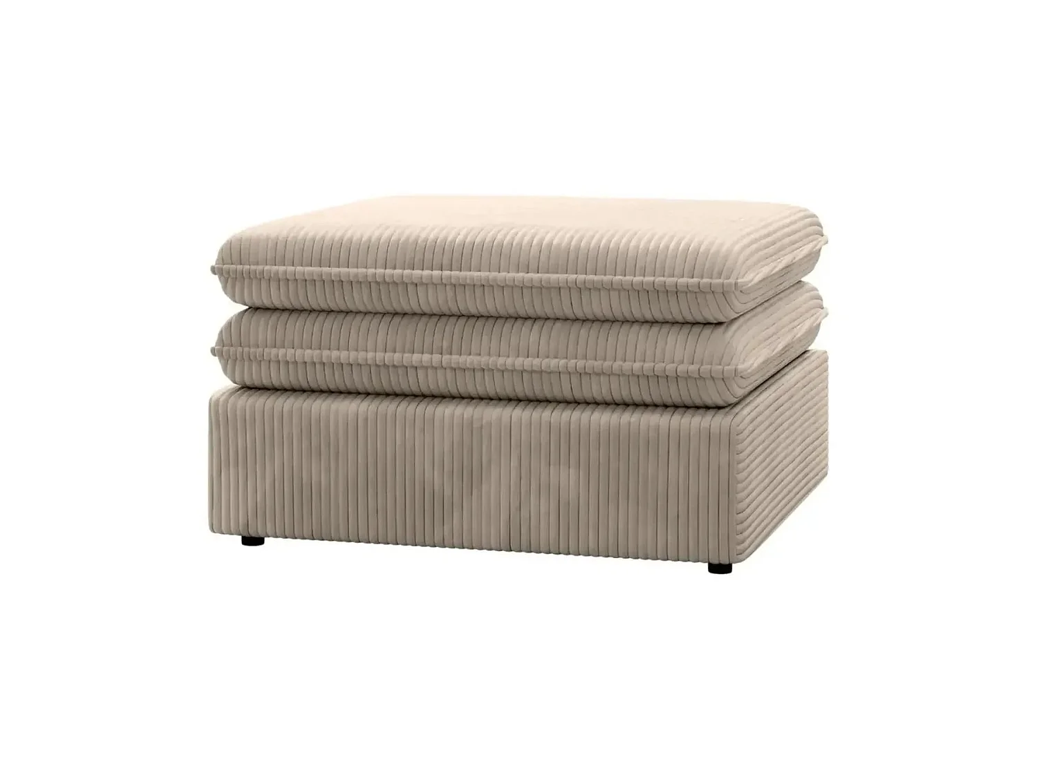 OSCAR - Pouf en en velours côtelé Taupe 70x70x43
