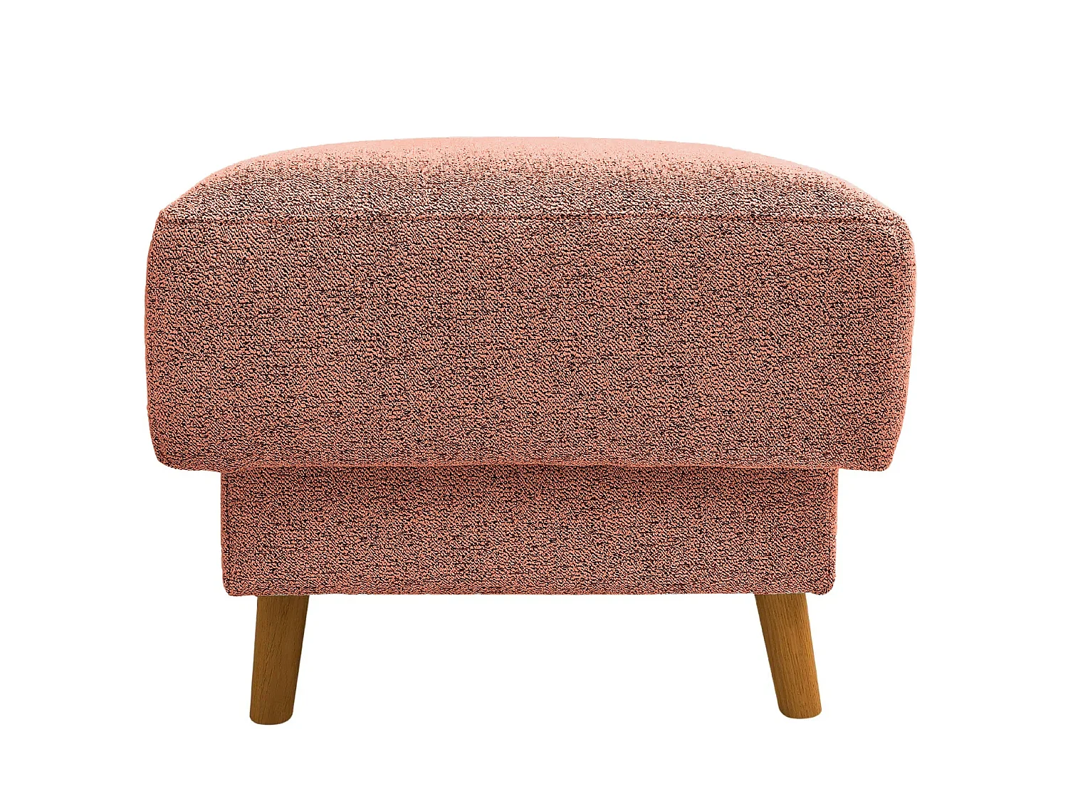 GASPARD - Pouf en tissu bouclette Terracotta 77x62x50