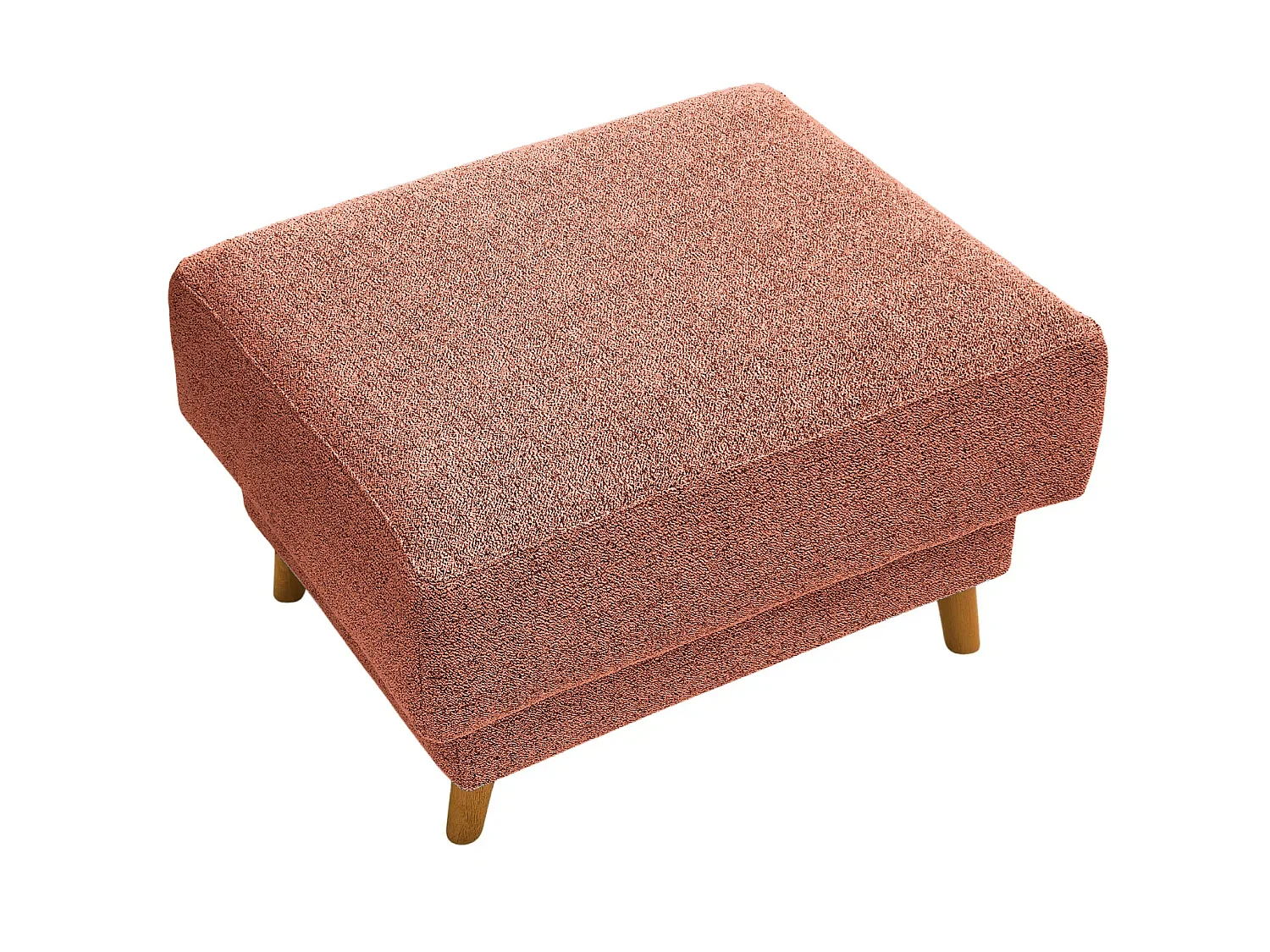GASPARD - Pouf en tissu bouclette Terracotta 77x62x50