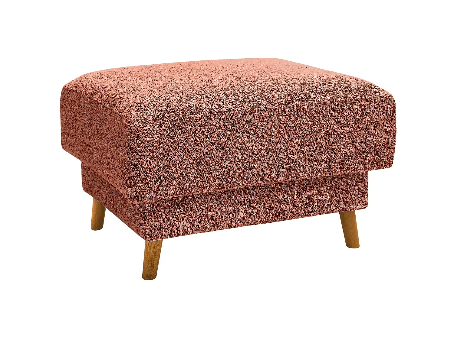 GASPARD - Pouf en tissu bouclette Terracotta 77x62x50