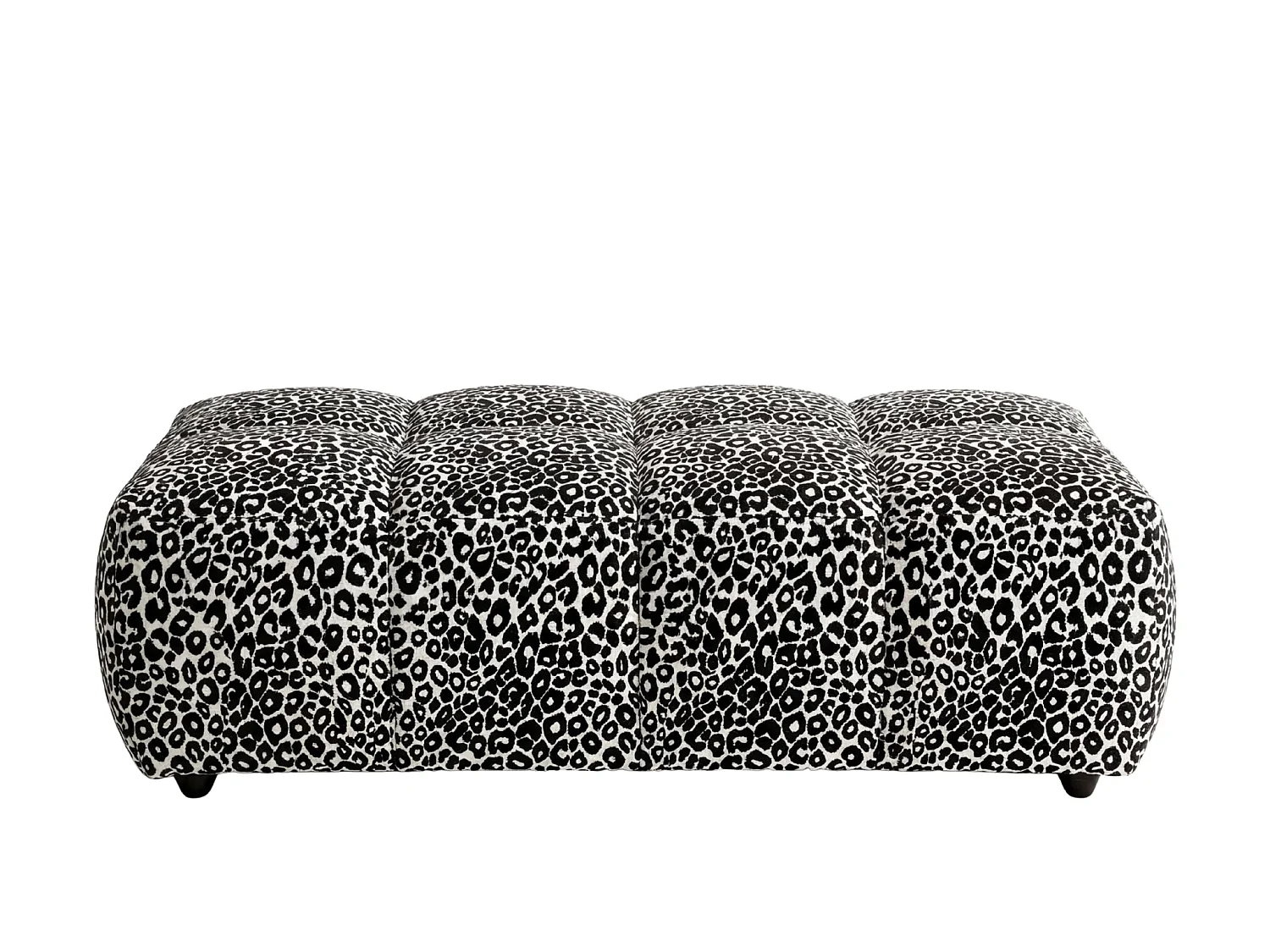 ALEXIA - Pouf en tissu imprimé animalier Blanc 120x60x40