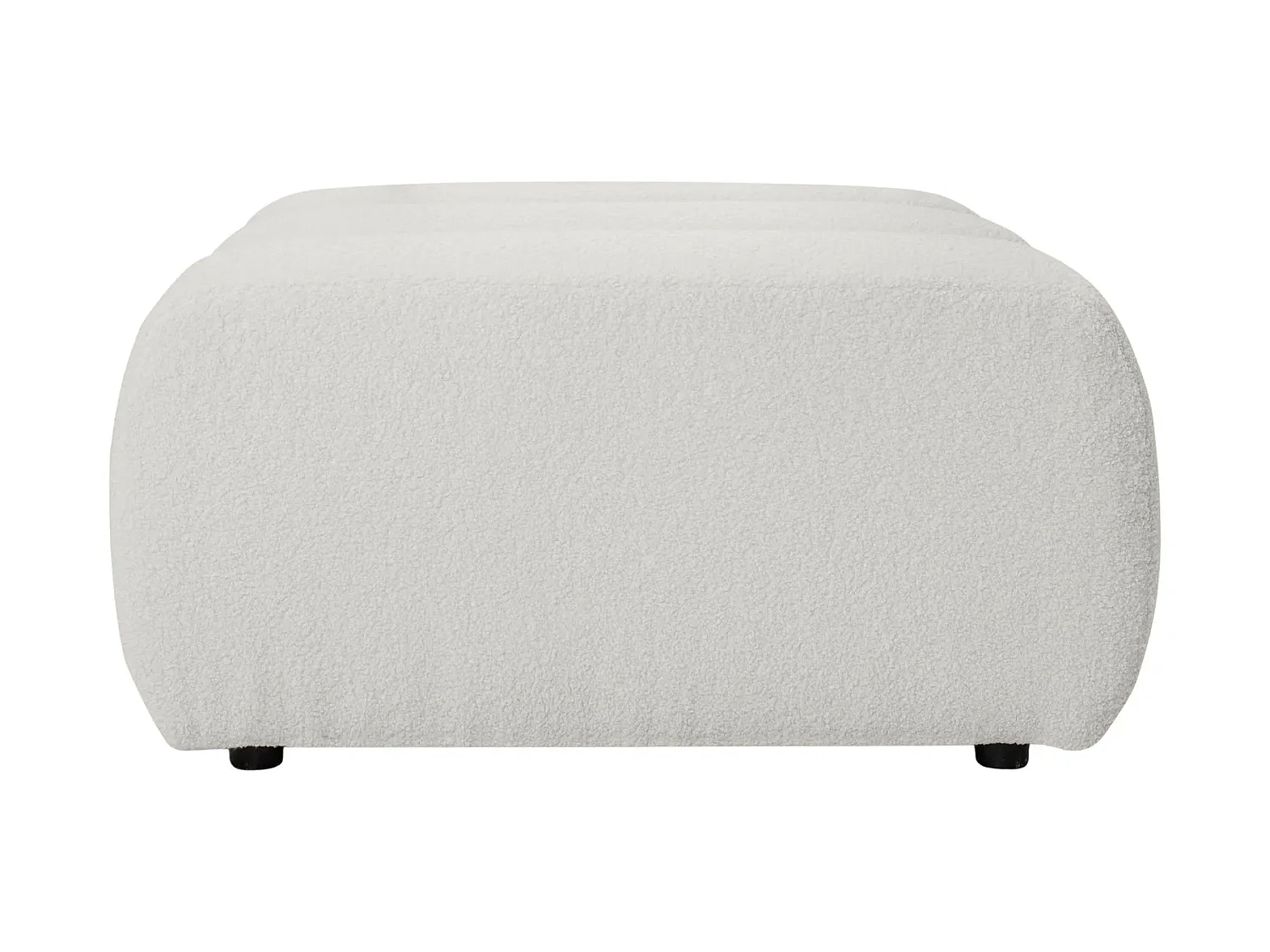 CELESTE - Pouf en tissu bouclette Blanc 75x75x41