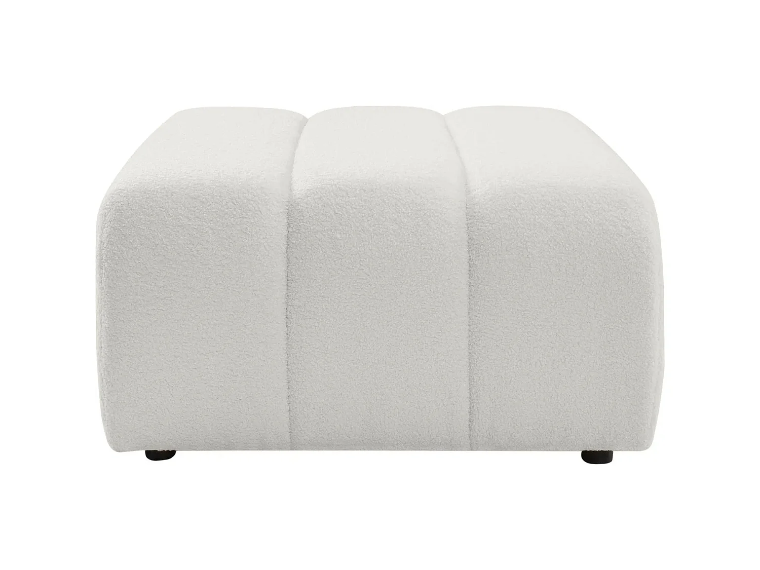 CELESTE - Pouf en tissu bouclette Blanc 75x75x41