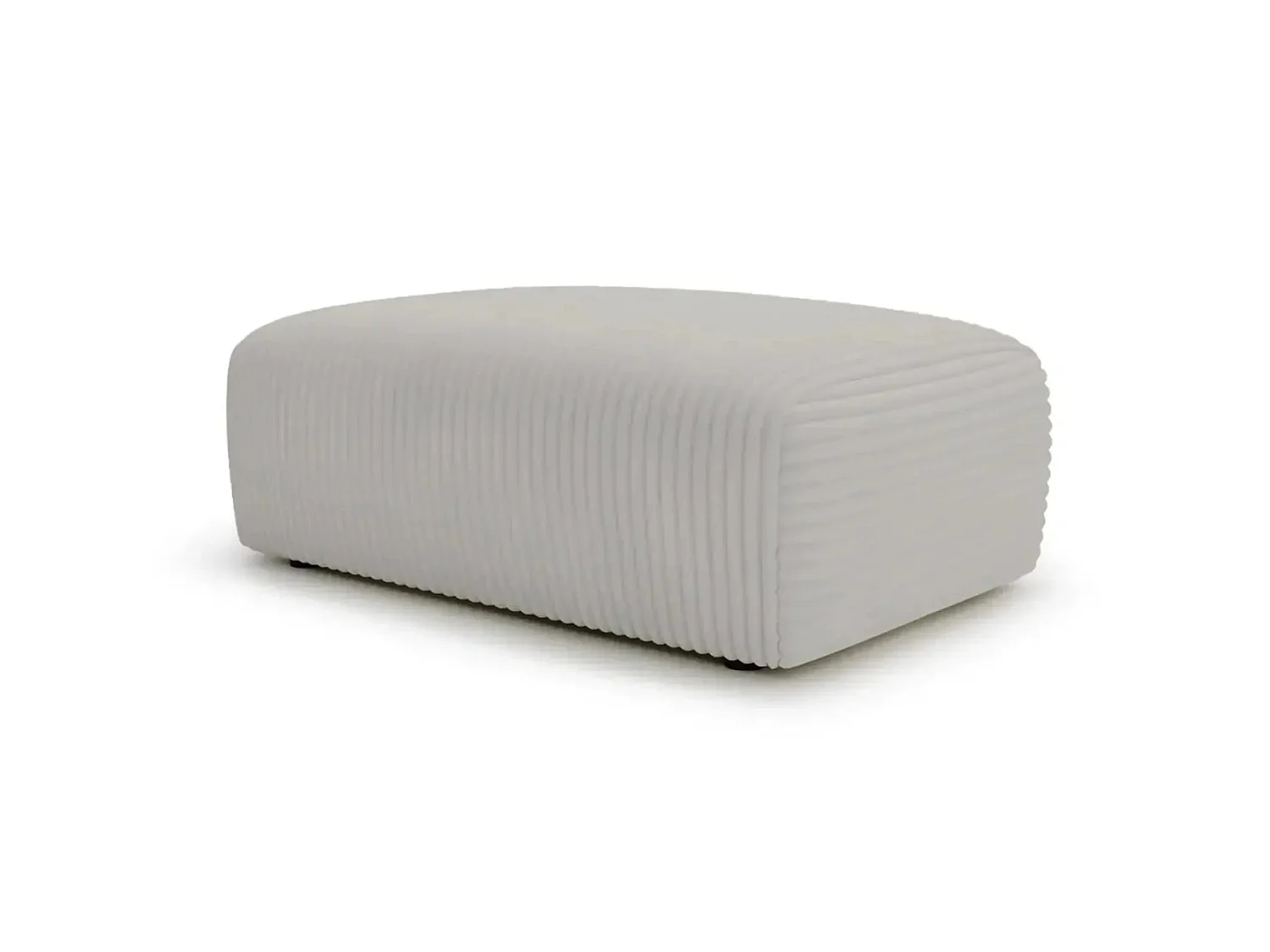 MILA - Lichtgrijze ribfluwelen poef 110x72x40 cm