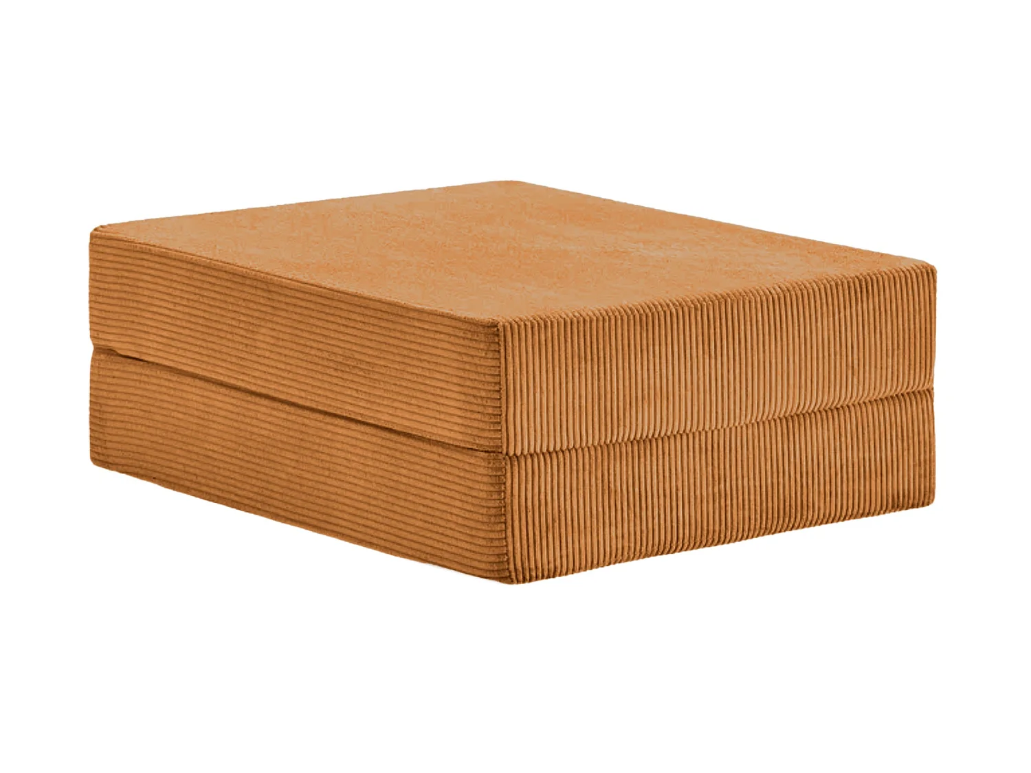 COSIMA - Pouf en petit velours côtelé Moutarde 100x80x34