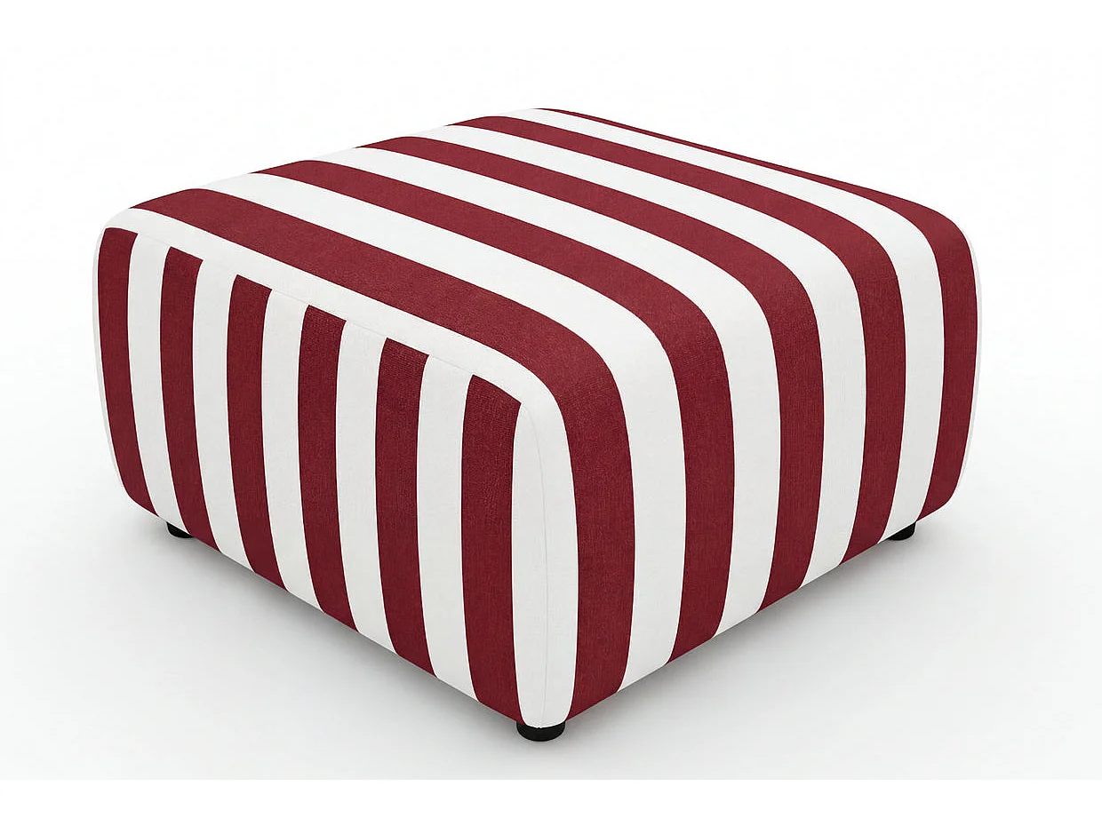 ELVIS - Pouf tissu rayé Terracotta 94x87x44