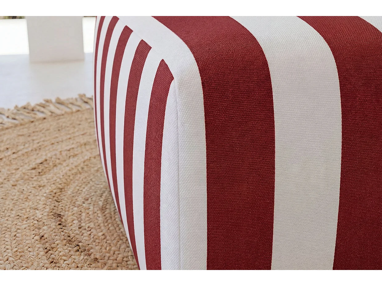 ELVIS - Pouf tissu rayé Terracotta 94x87x44