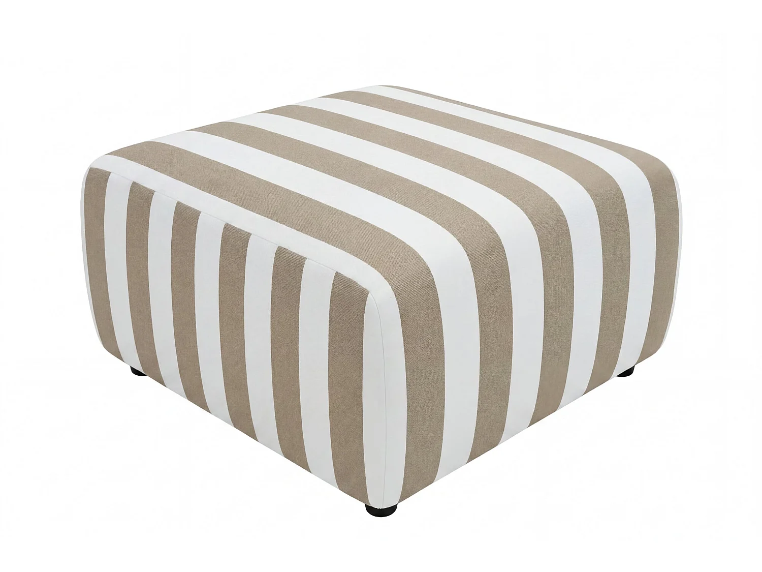 ELVIS - Pouf tissu rayé Terracotta 94x87x44