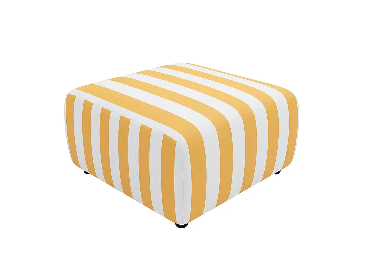 ELVIS - Pouf tissu rayé Jaune 94x87x44