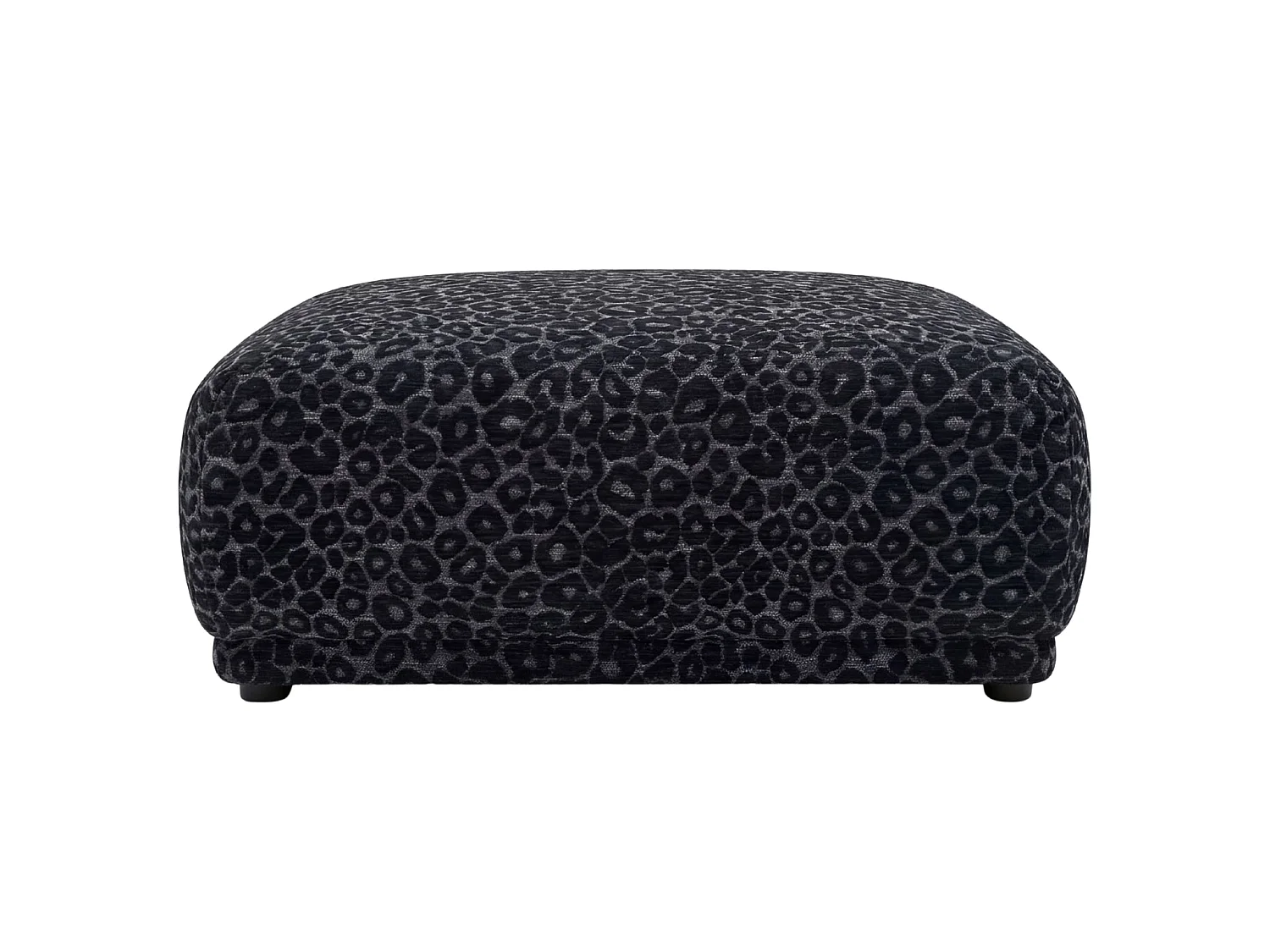 ROSALIE - Zwarte poef met dierenprint 102x83x46 cm