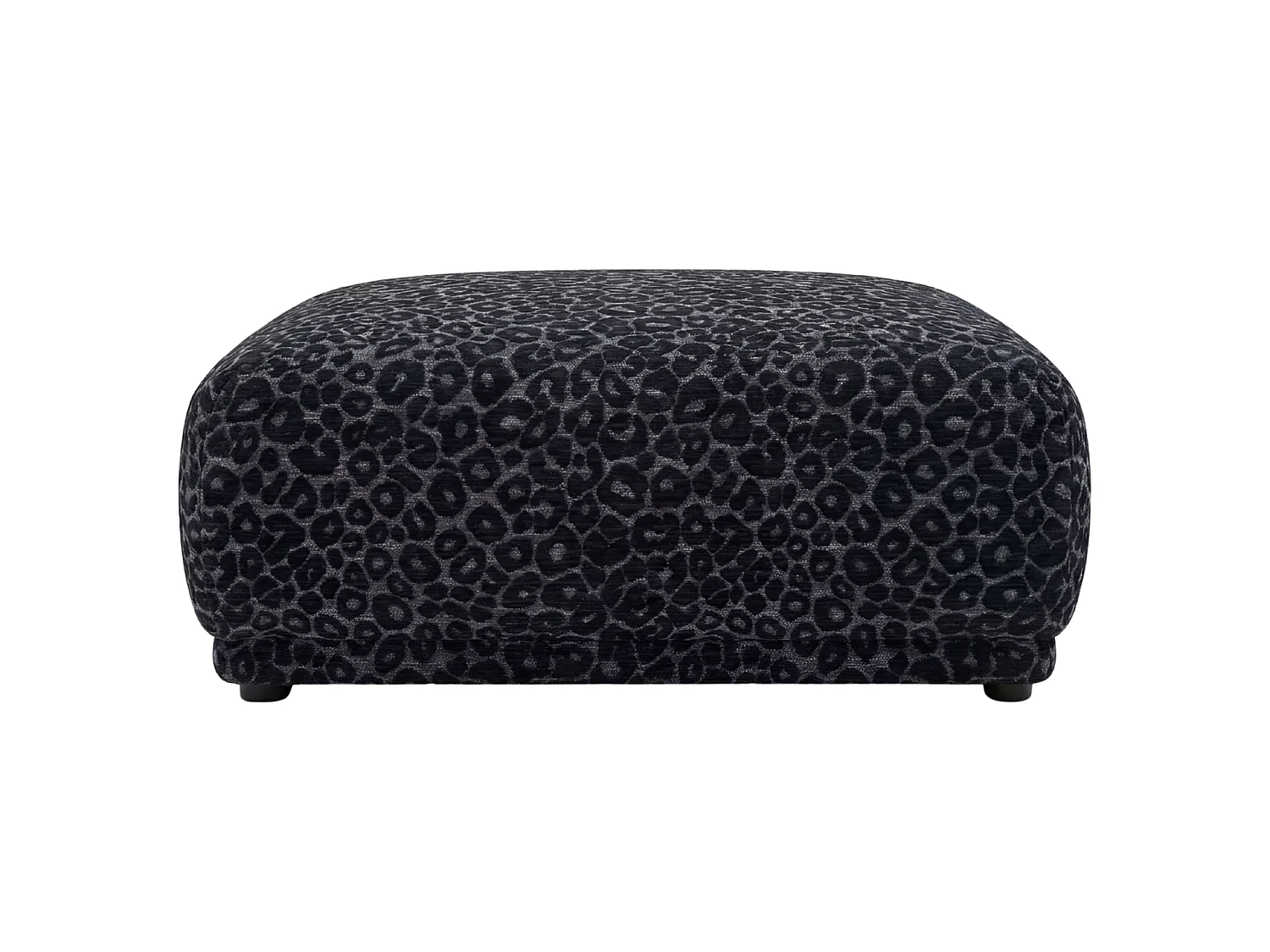 ROSALIE - Zwarte poef met dierenprint 102x83x46 cm