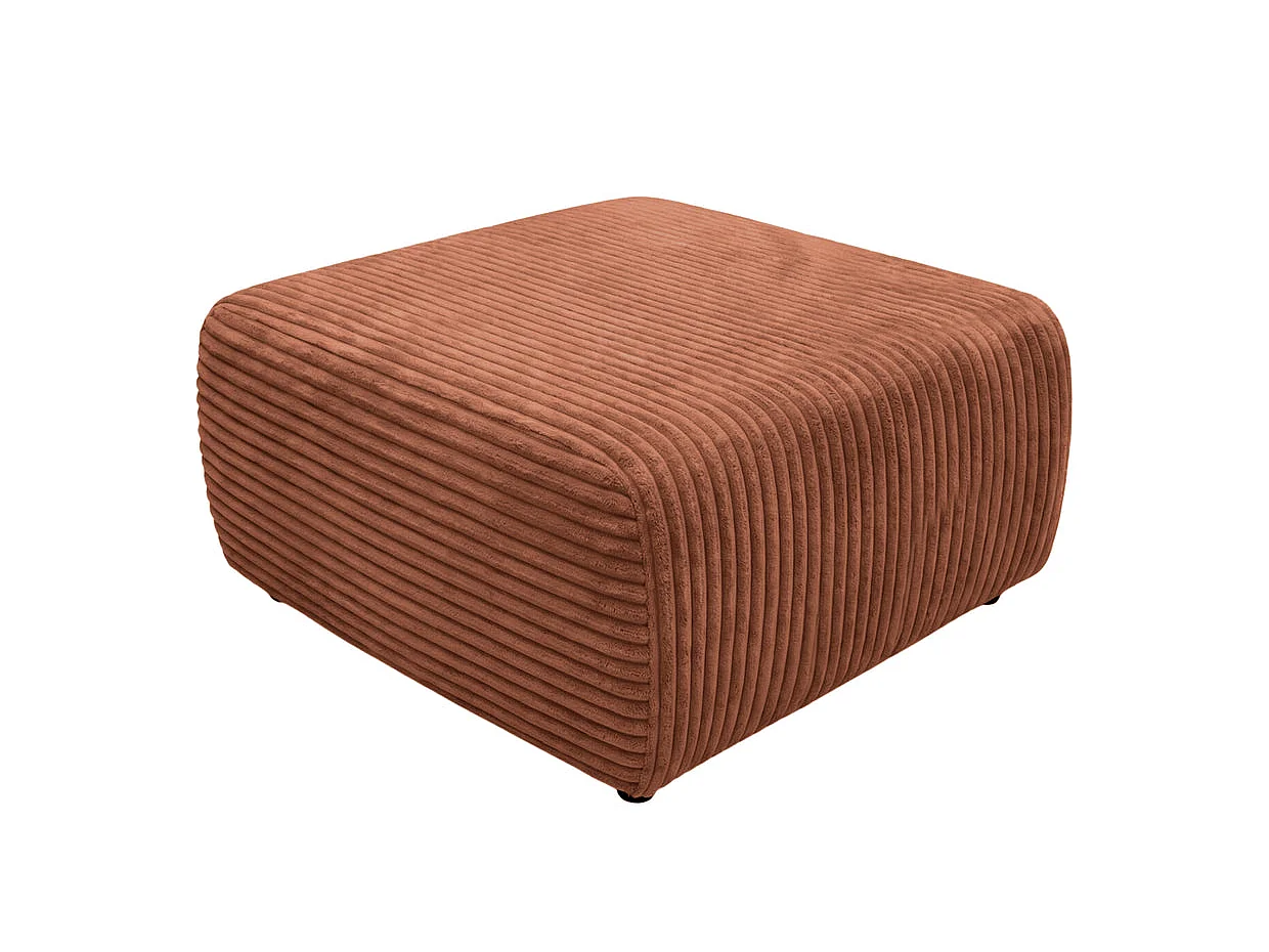 ELVIS - Pouf en gros velours côtelé Terracotta 96x87x44