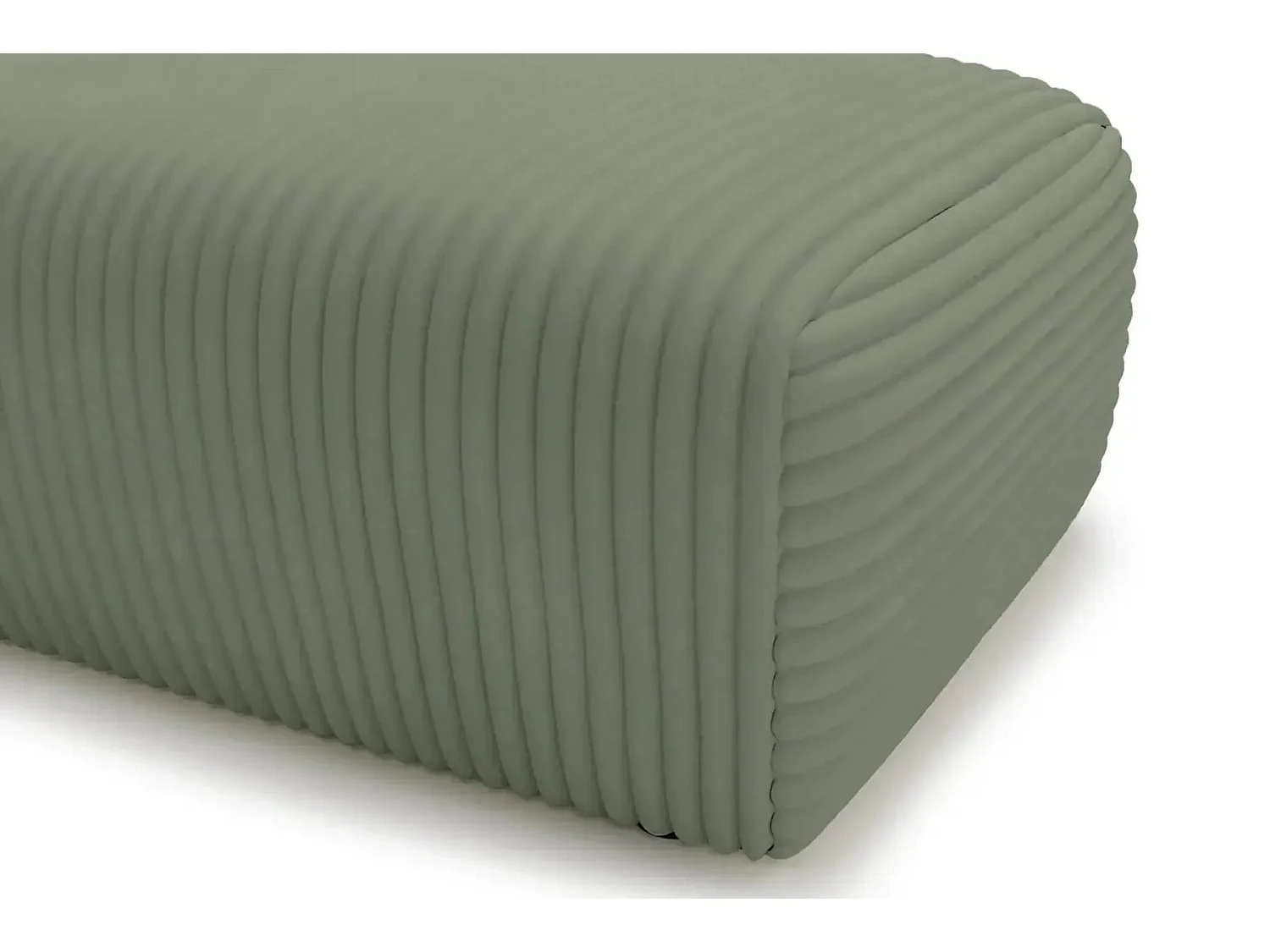 MILA - Groene ribfluwelen poef 110x72x40 cm