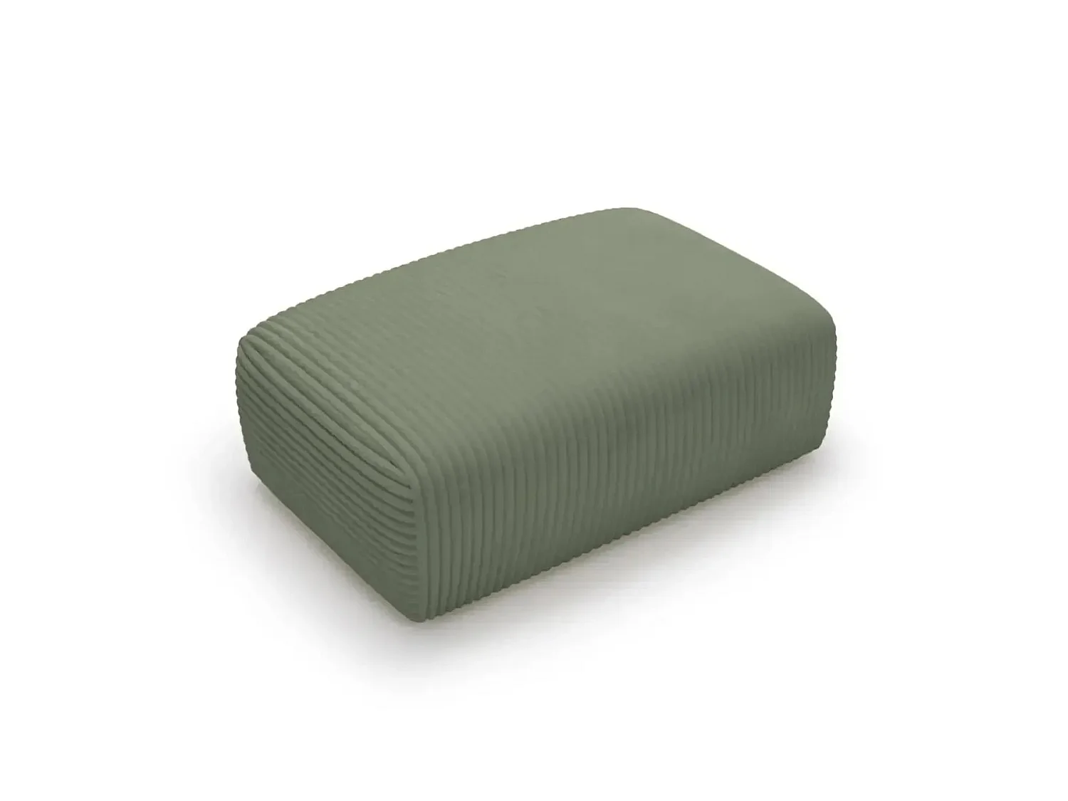 MILA - Groene ribfluwelen poef 110x72x40 cm