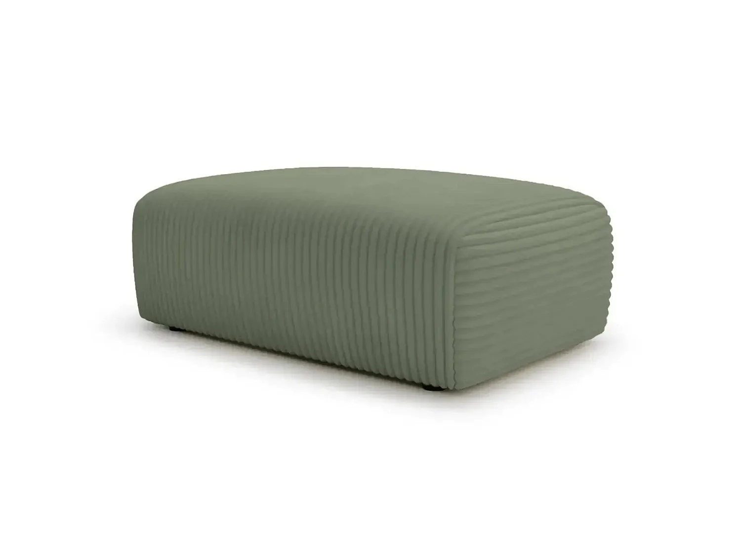 MILA - Groene ribfluwelen poef 110x72x40 cm