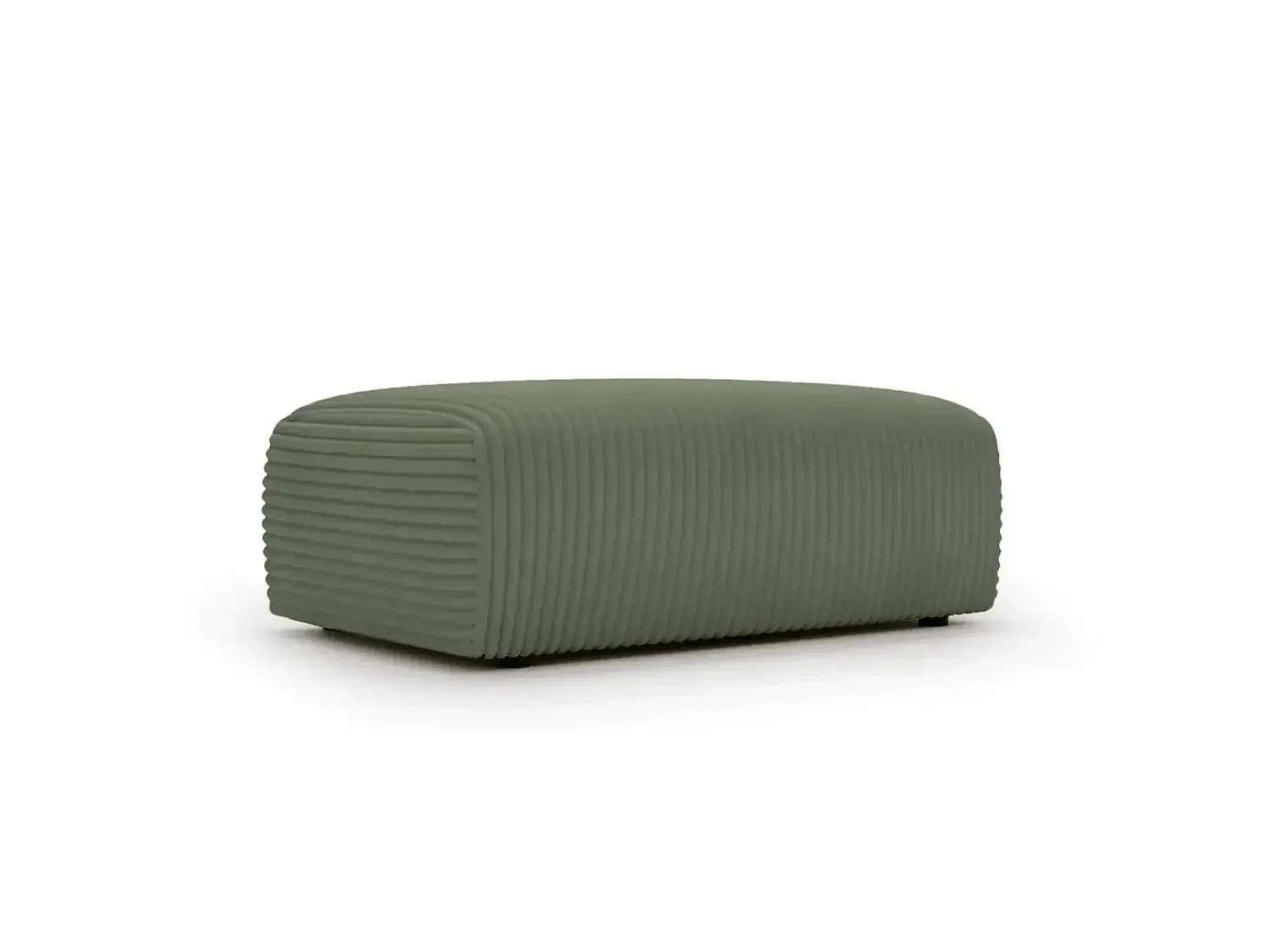 MILA - Groene ribfluwelen poef 110x72x40 cm