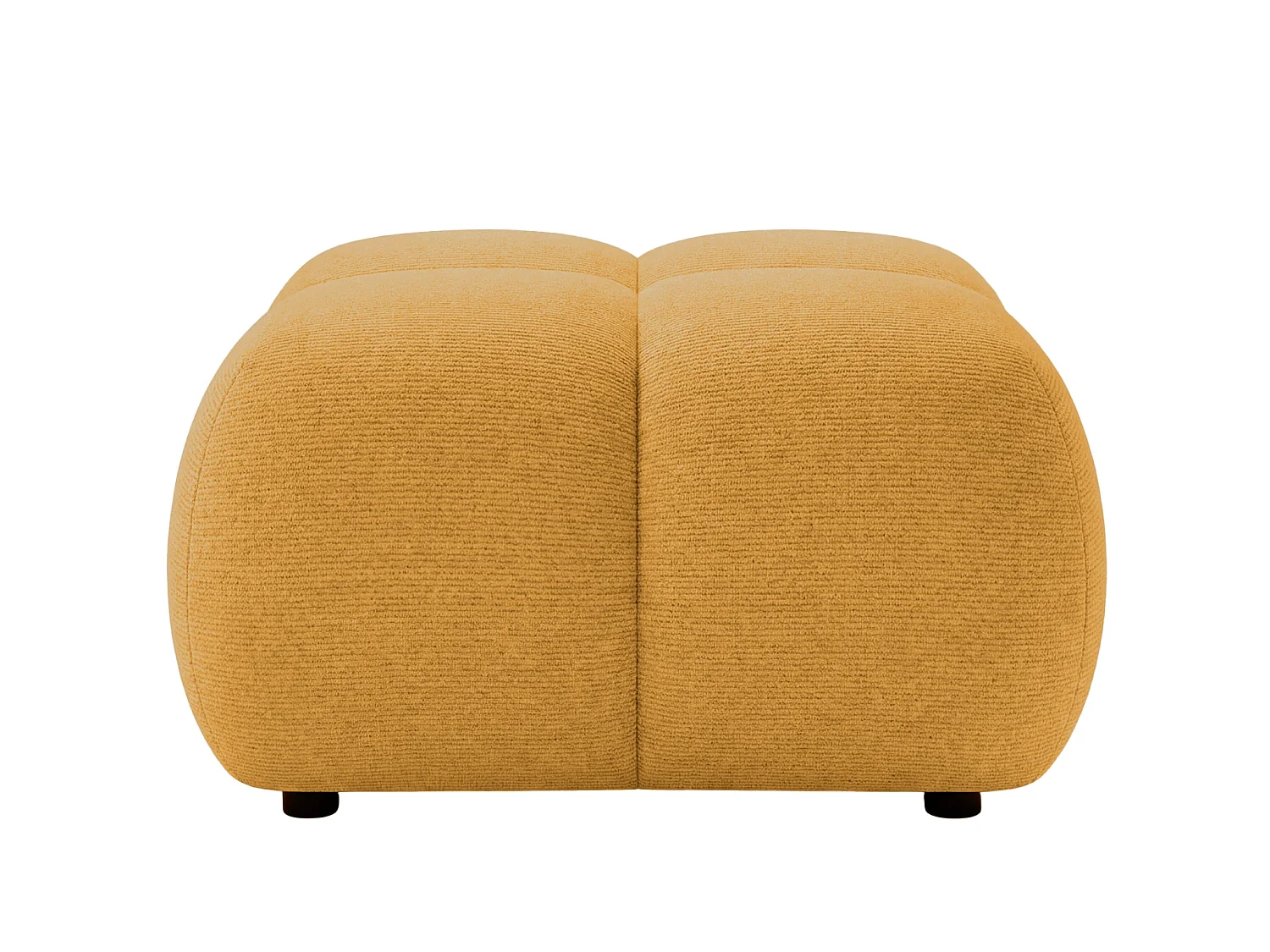 CONSTANCE - Pouf en tissu chenille Moutarde 72x72x43.5
