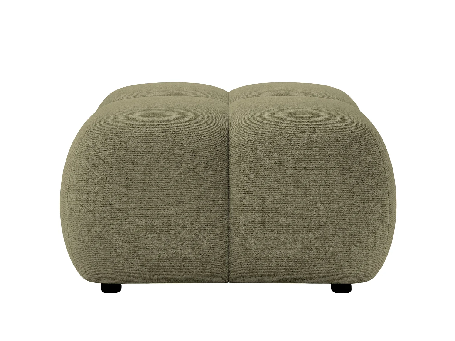 CONSTANCE - Groene chenille poef 72x72x43,5 cm