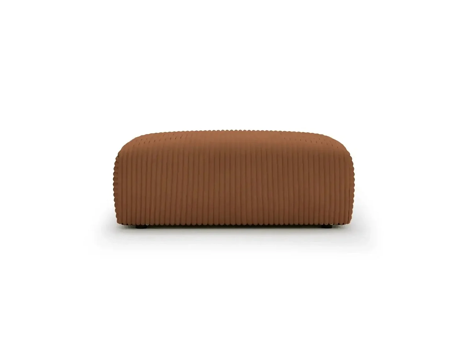 MILA - Pouf en velours côtelé Terracotta 110x72x40