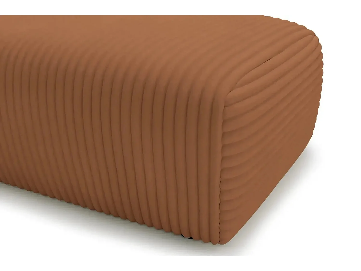 MILA - Pouf en velours côtelé Terracotta 110x72x40